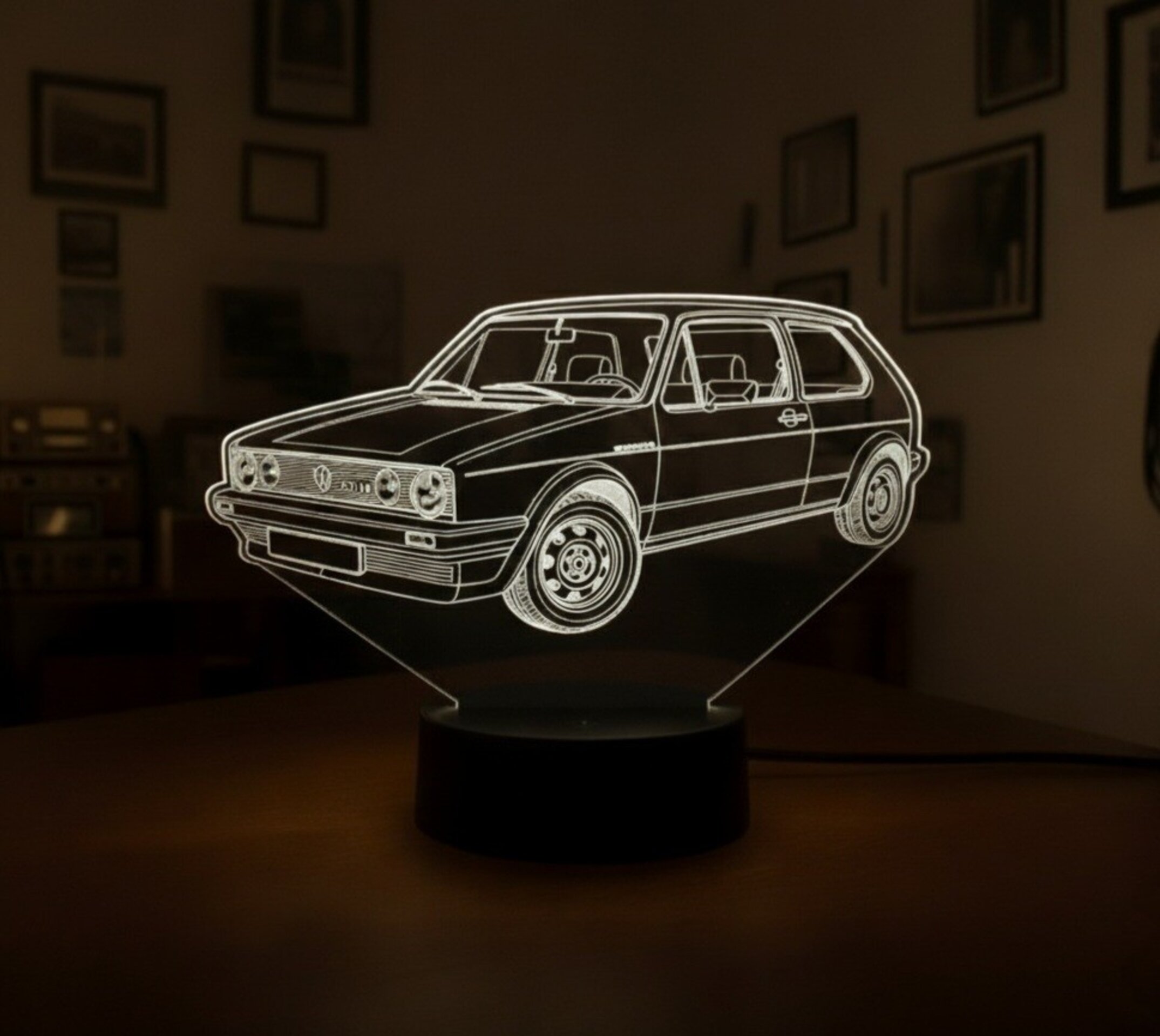 Lampara led 3D coche Volkswagen Golf 16S Serie 1. Personalizable - 7