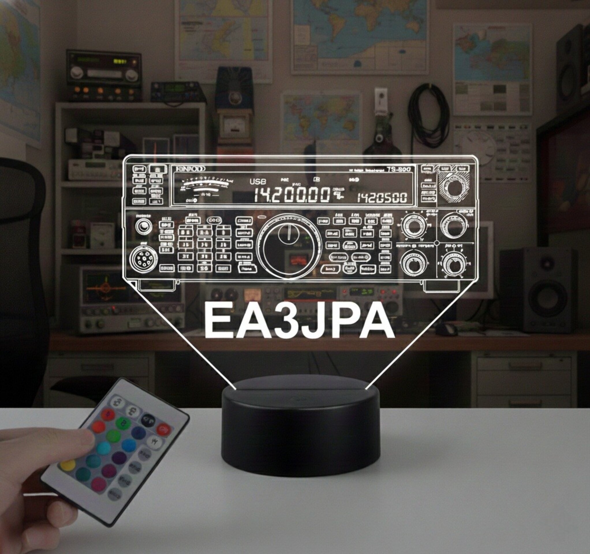 Lampara led Emisora radioaficionado KENWOOD TS-590 personalizada + indicativo - 7