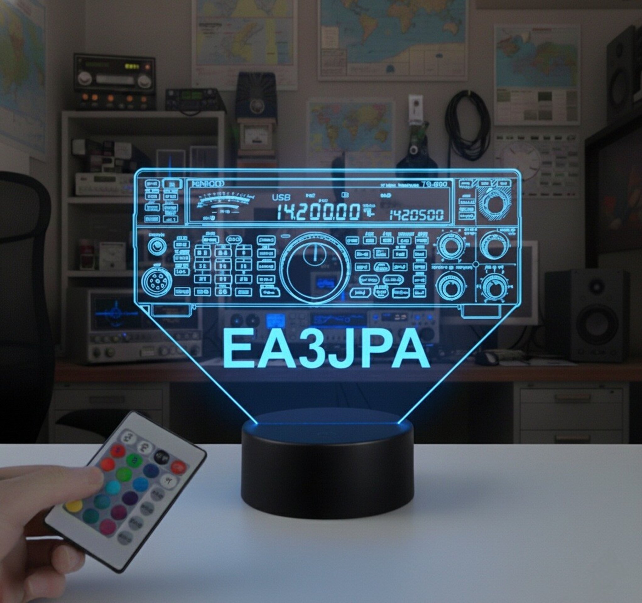 Lampara led Emisora radioaficionado KENWOOD TS-590 personalizada + indicativo - 5