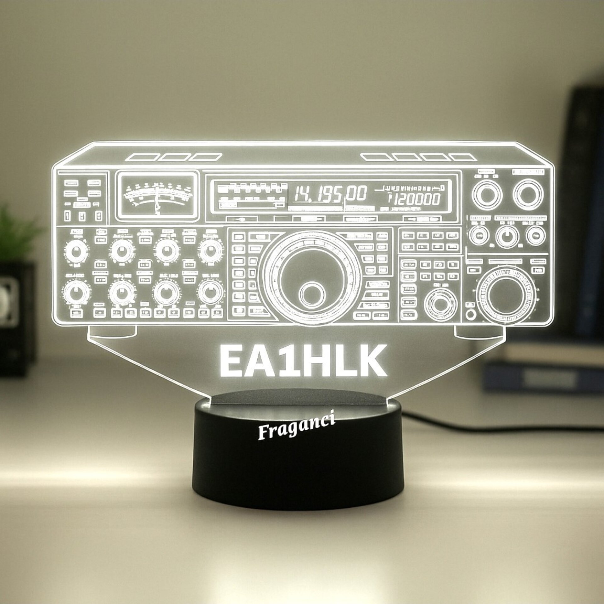 Lampara led Emisora radioaficionado YAESU FT 2000 personalizada + indicativo - 5