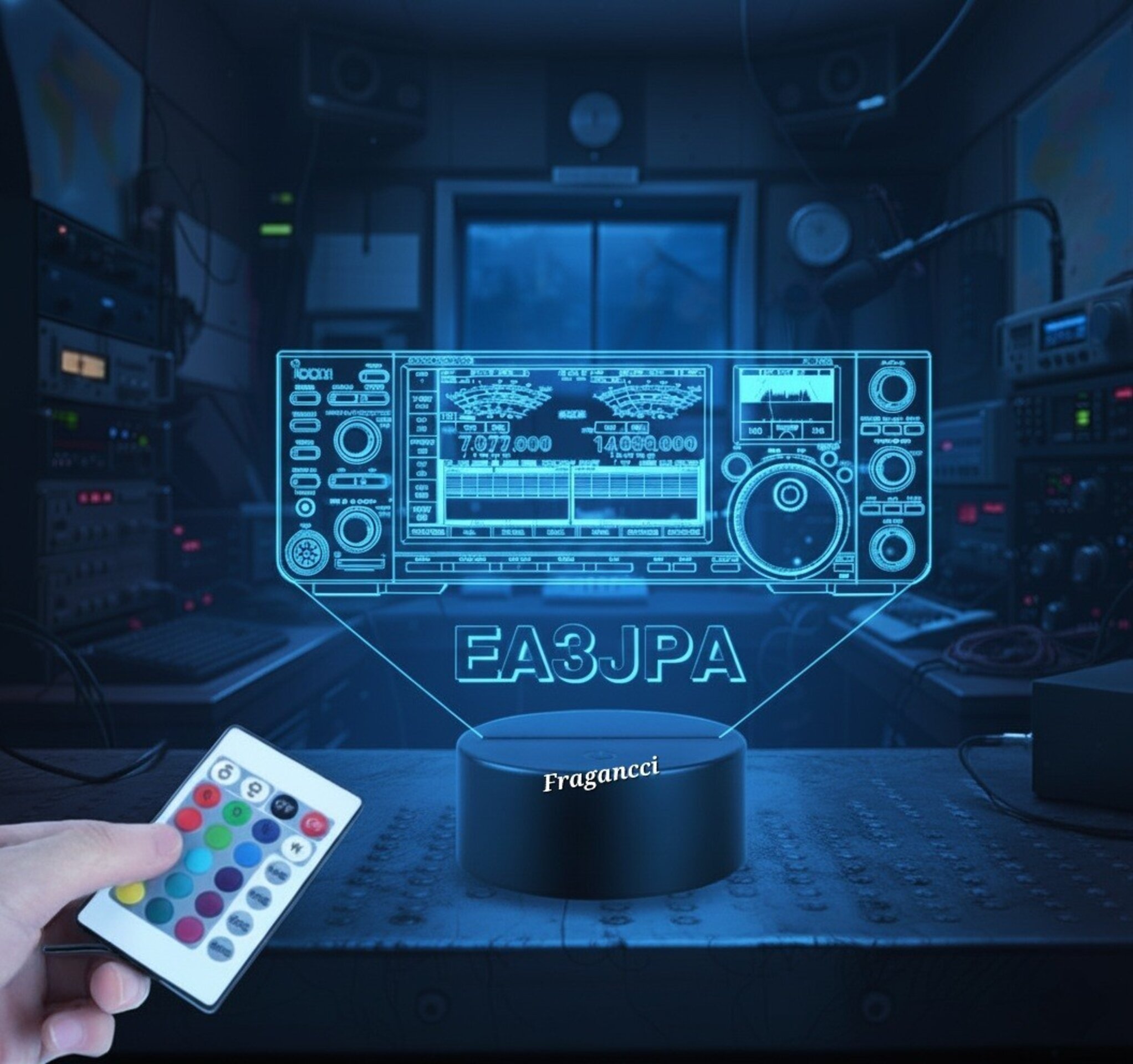 Lampara led 3d Emisora radioaficionado ICOM IC 7760 personalizada con indicativo - 4