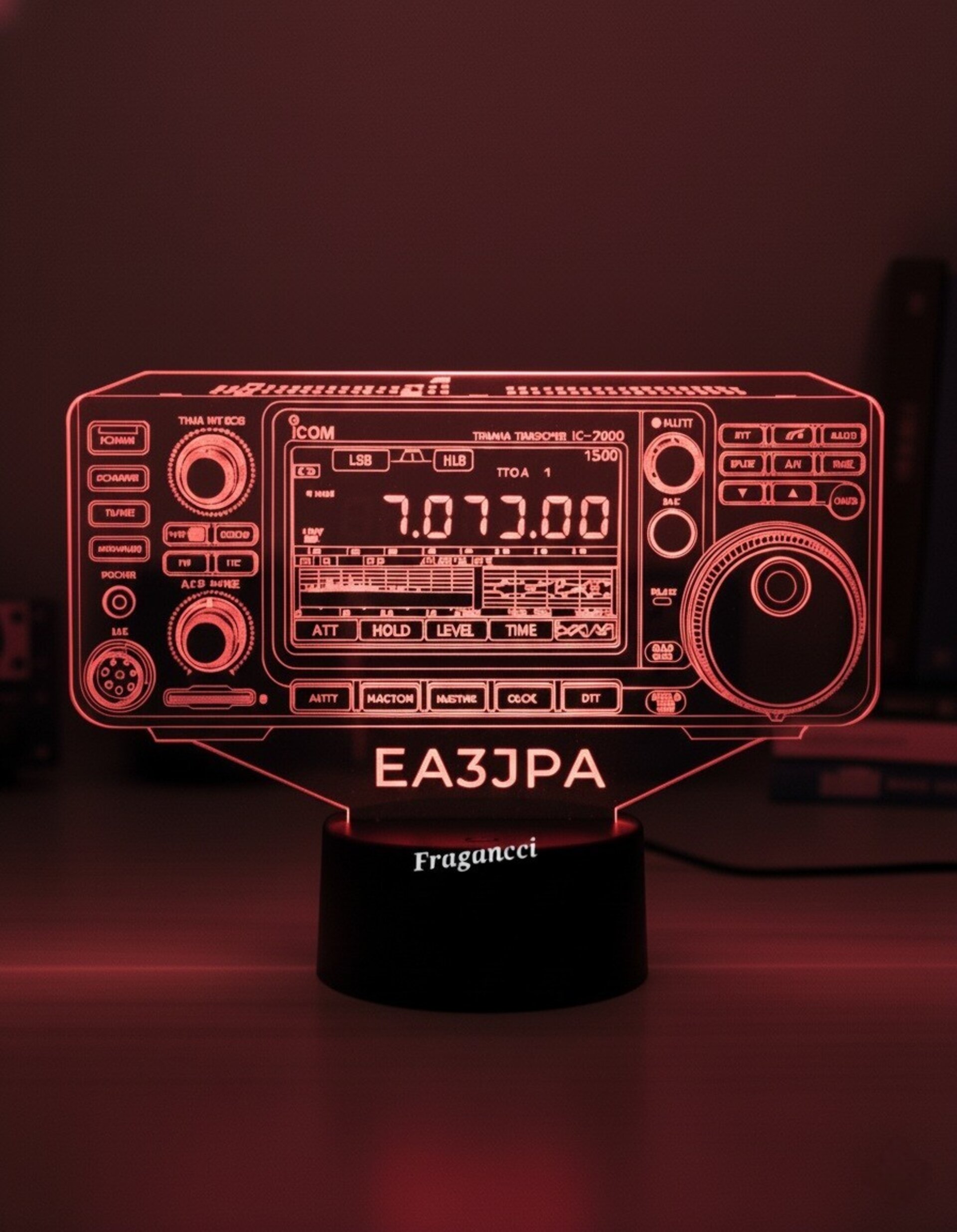 Lampara led 3d Emisora radioaficionado ICOM IC 7300 personalizada con indicativo - 4