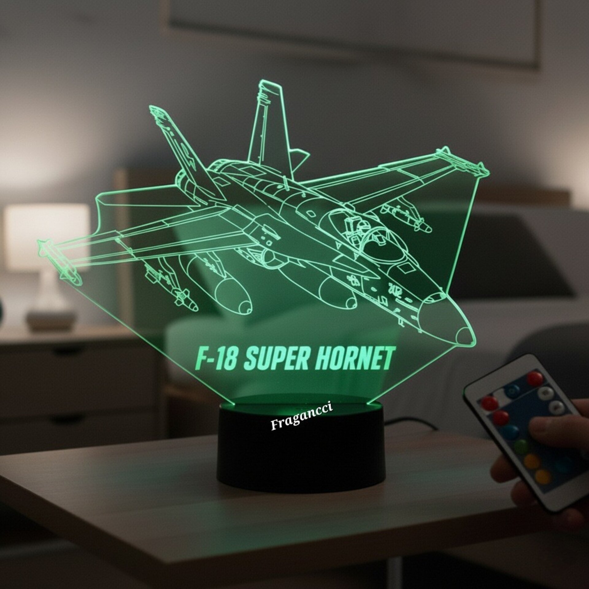 Lampara led 3d Avion combate F-18 Super Hornet personalizada con nombre - 2