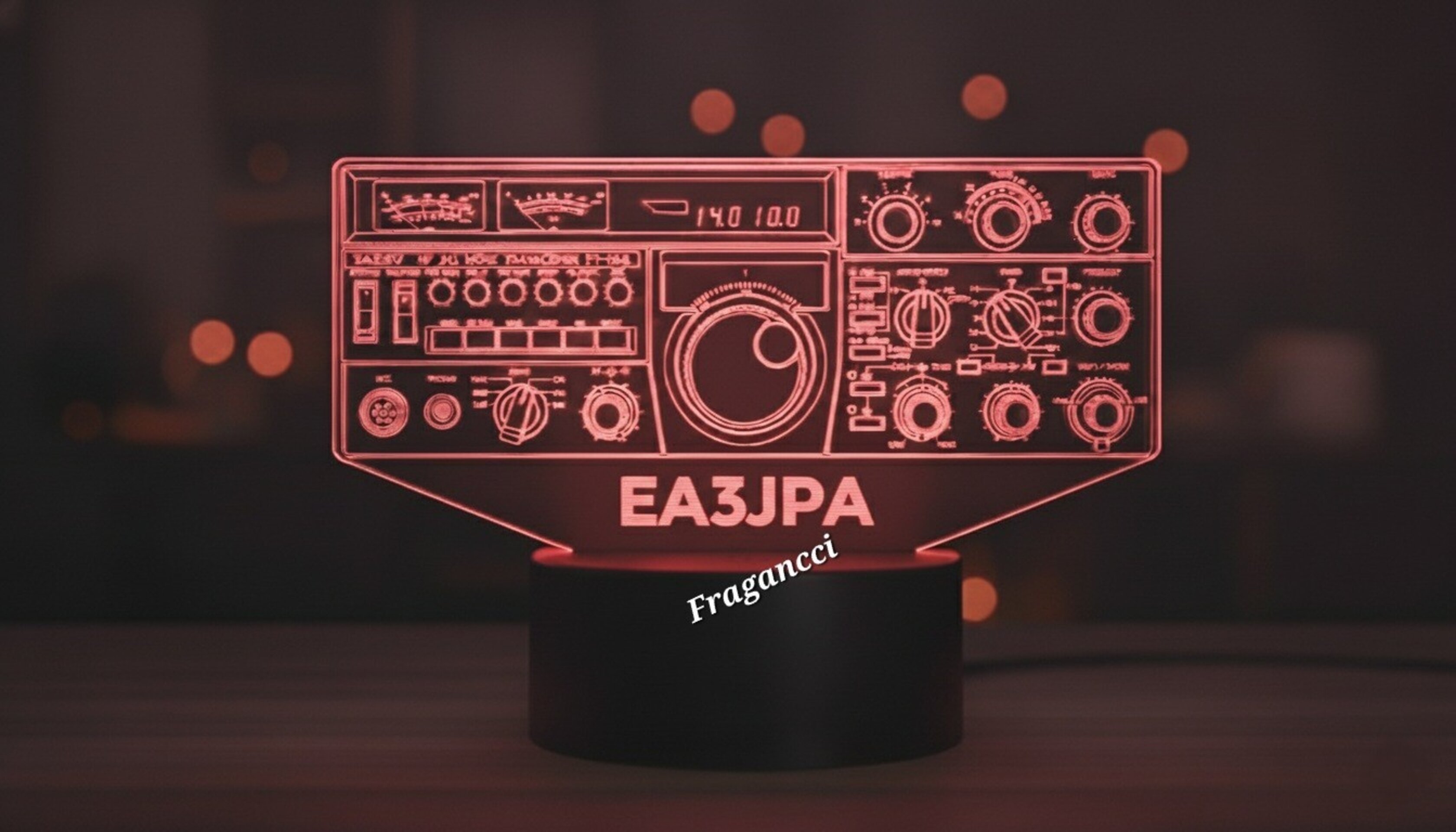 Lampara led Emisora radioaficionado YAESU FT 102 personalizada + indicativo - 3