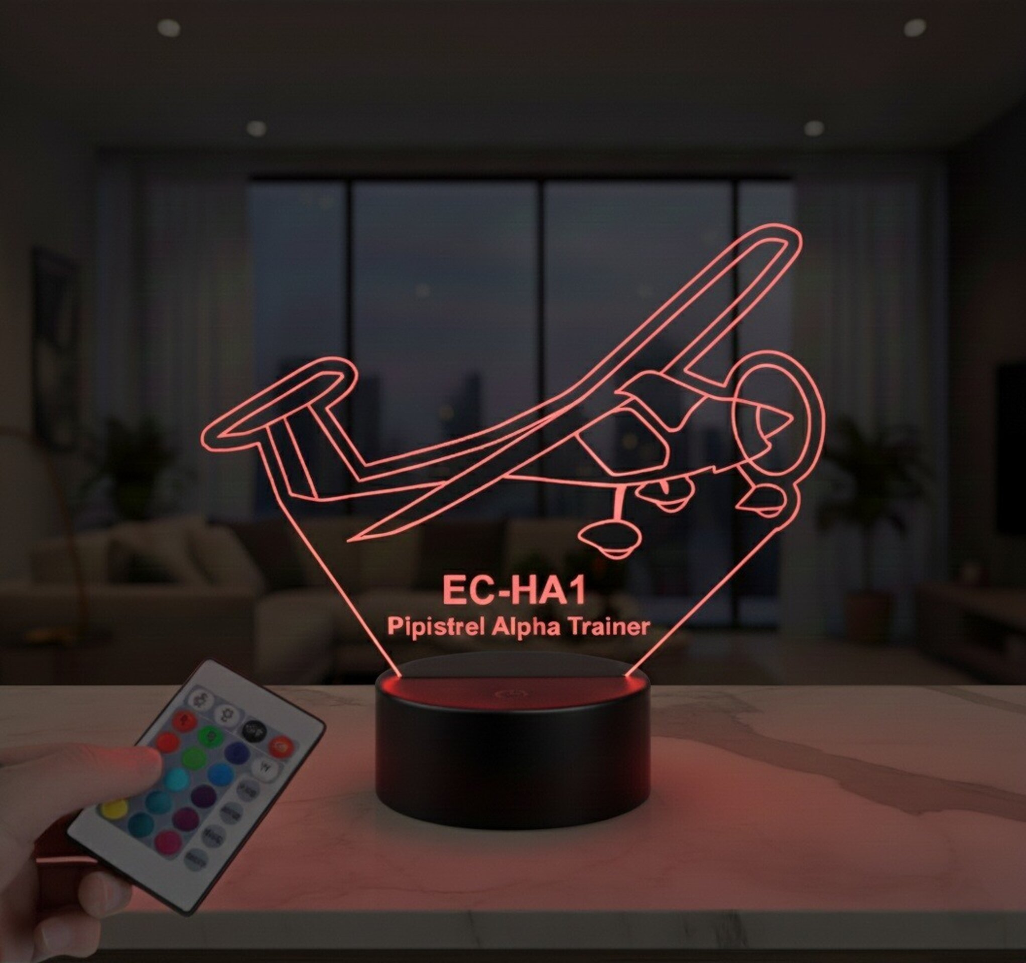 Lampara led 3d avioneta Pipistrel Alpha Trainer personalizada con nombre - 2