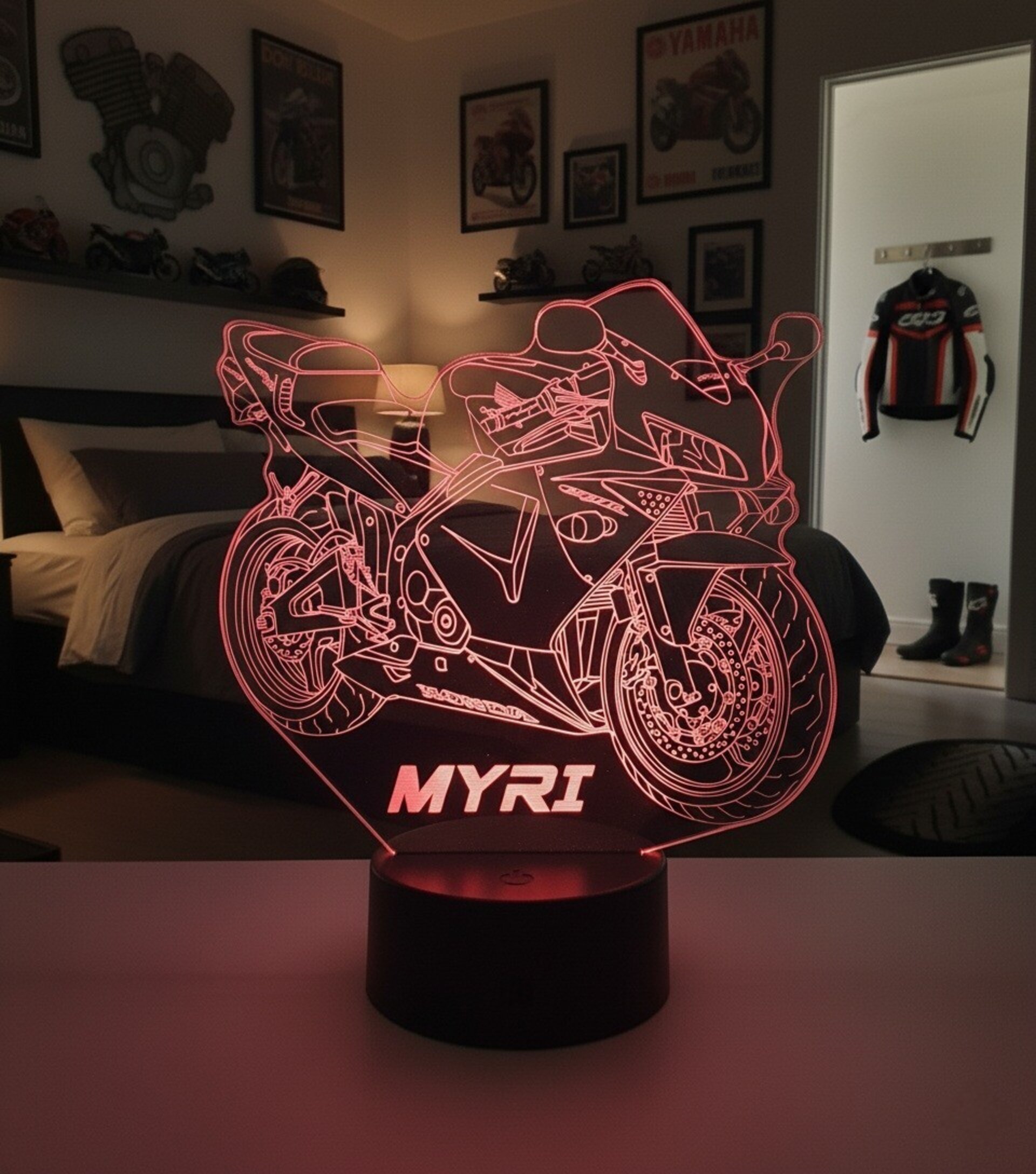 Lampara led 3d Moto Honda CBR 600 RR año 2004. personalizable, sobremesa - 4