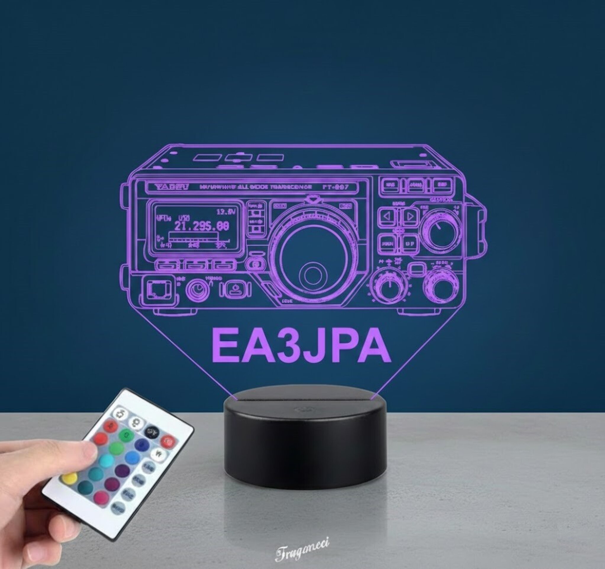 Lampara led Emisora radioaficionado YAESU FT 897, personalizada + indicativo - 4