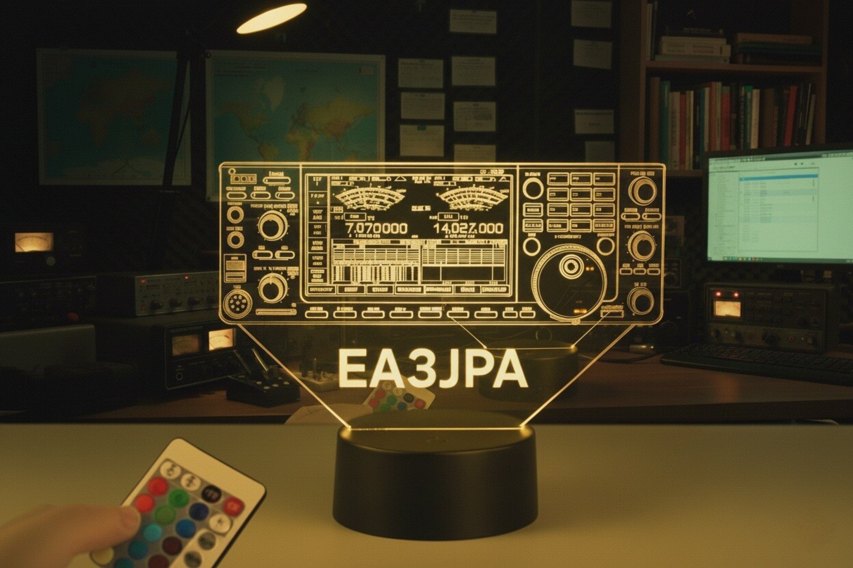 Lampara led Emisora radioaficionado ICOM IC 7610 personalizada con indicativo - 2