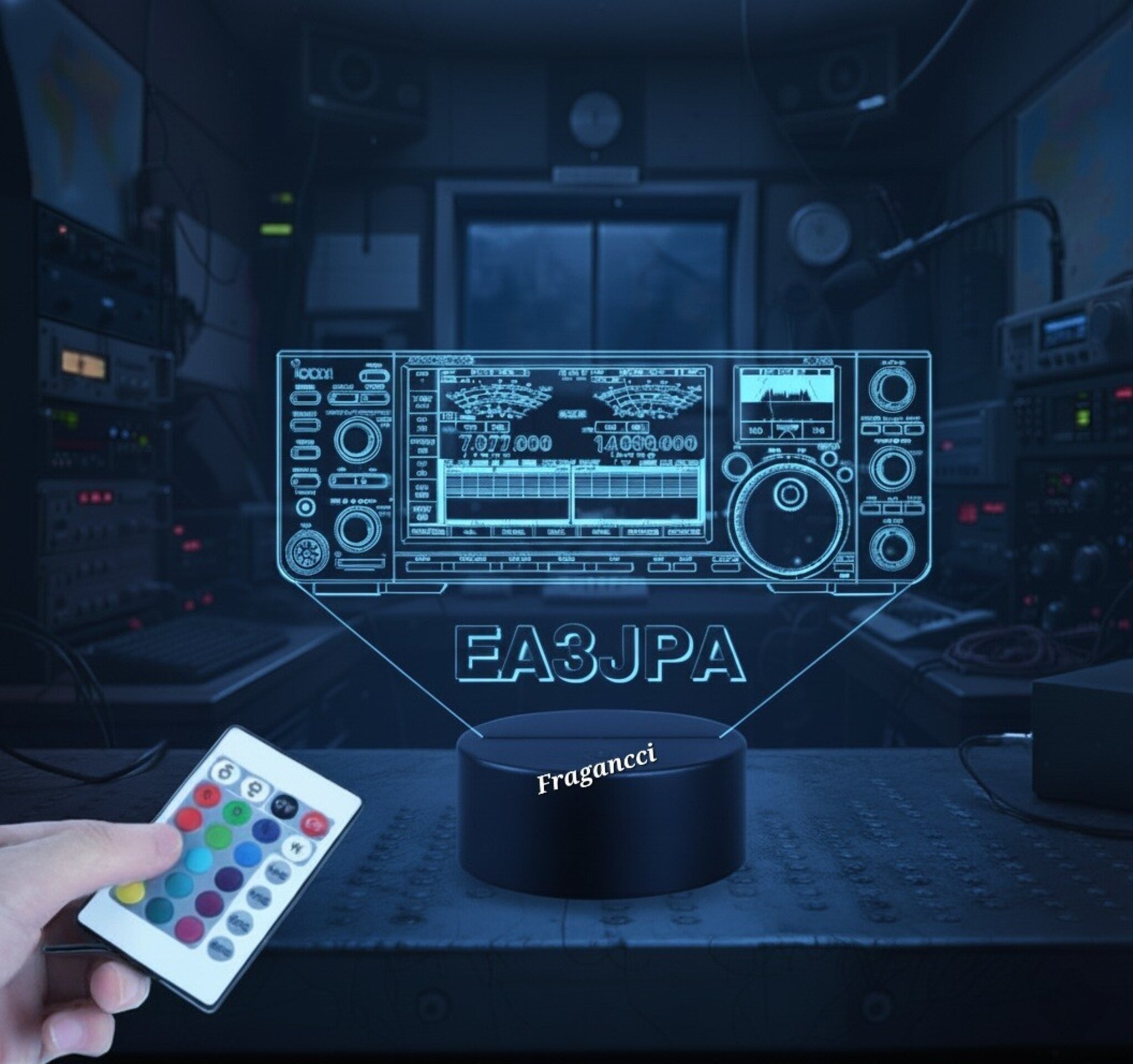 Lampara led 3d Emisora radioaficionado ICOM IC 7760 personalizada con indicativo - 6
