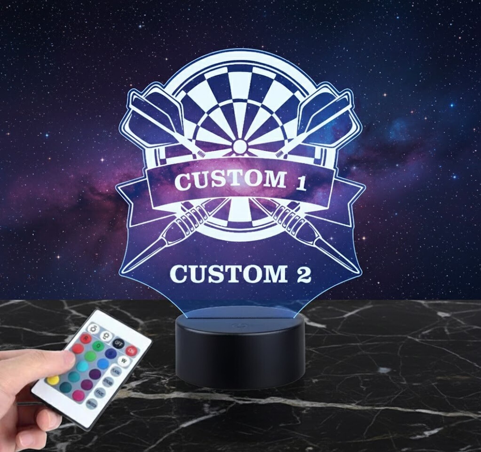 Lámpara LED 3D Diana de dardos para club o fans Personalizable - 4