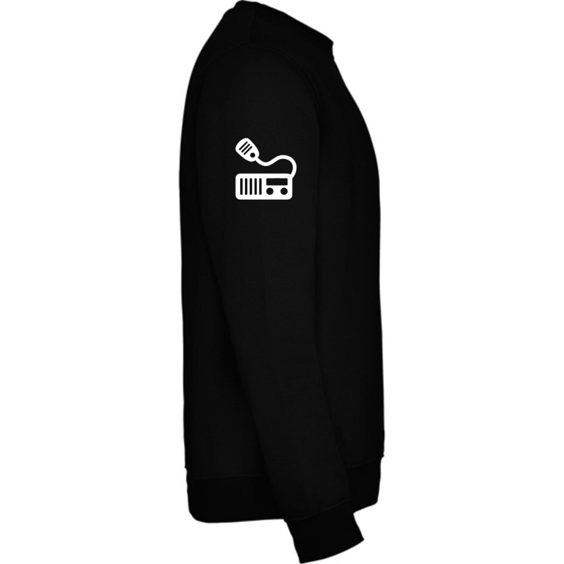 Sudadera negra unisex personalizada con indicativo para radioaficionado. QRZ - 8