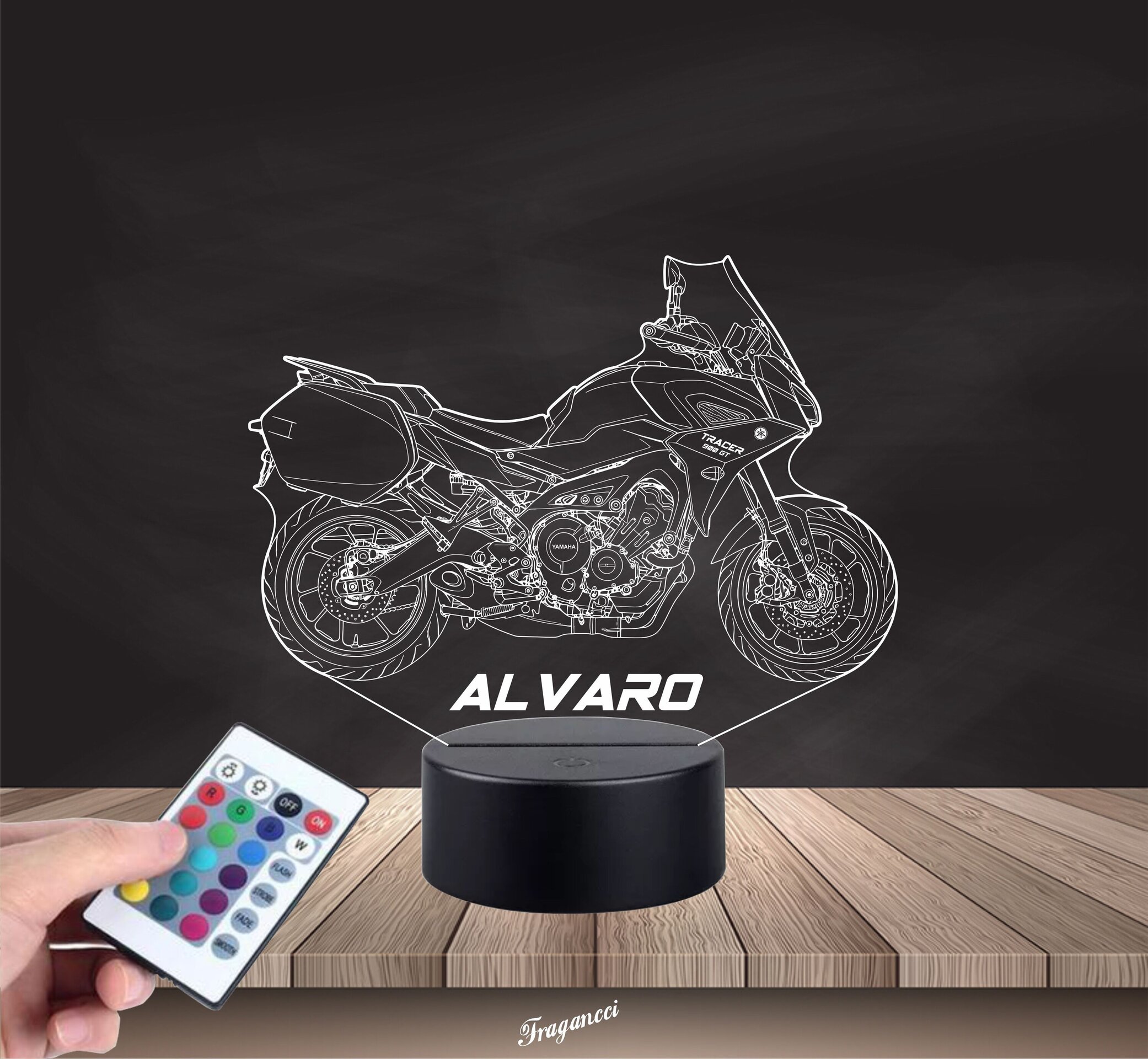 Lampara led 3d Moto Yamaha Tracer 900 GT año 2023 personalizable, sobremesa - 7