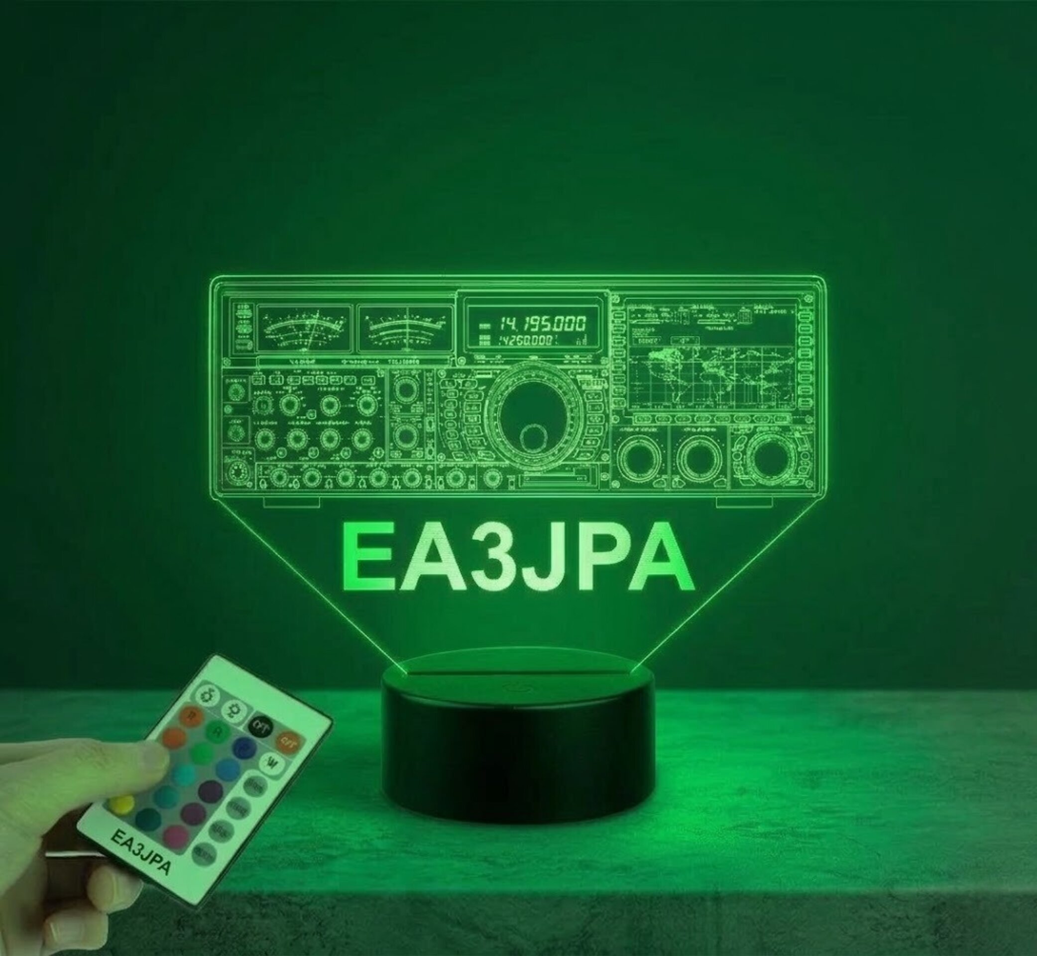 Lampara led Emisora radioaficionado YAESU FT 9000D, personalizada + indicativo - 1