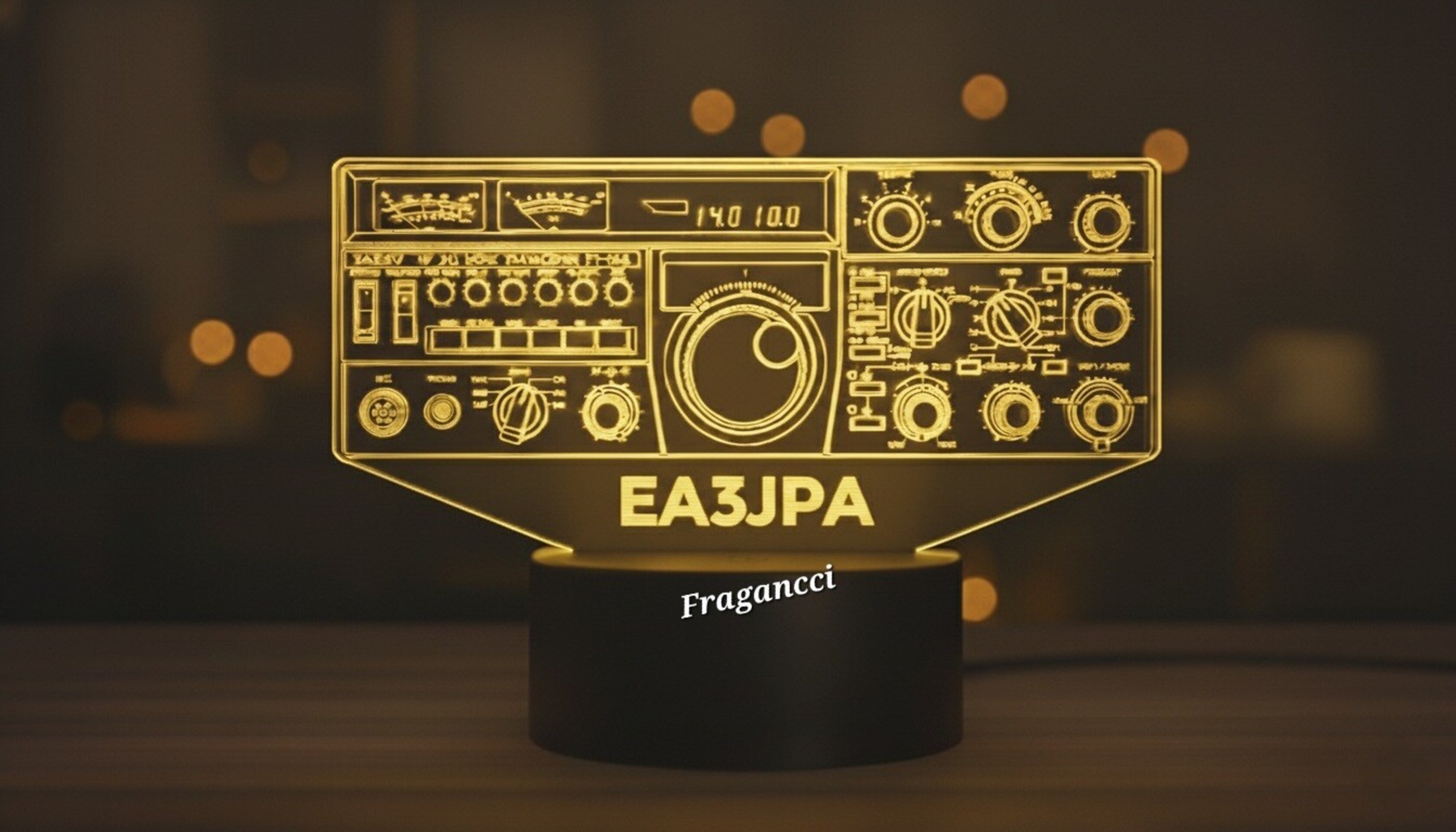 Lampara led Emisora radioaficionado YAESU FT 102 personalizada + indicativo - 4