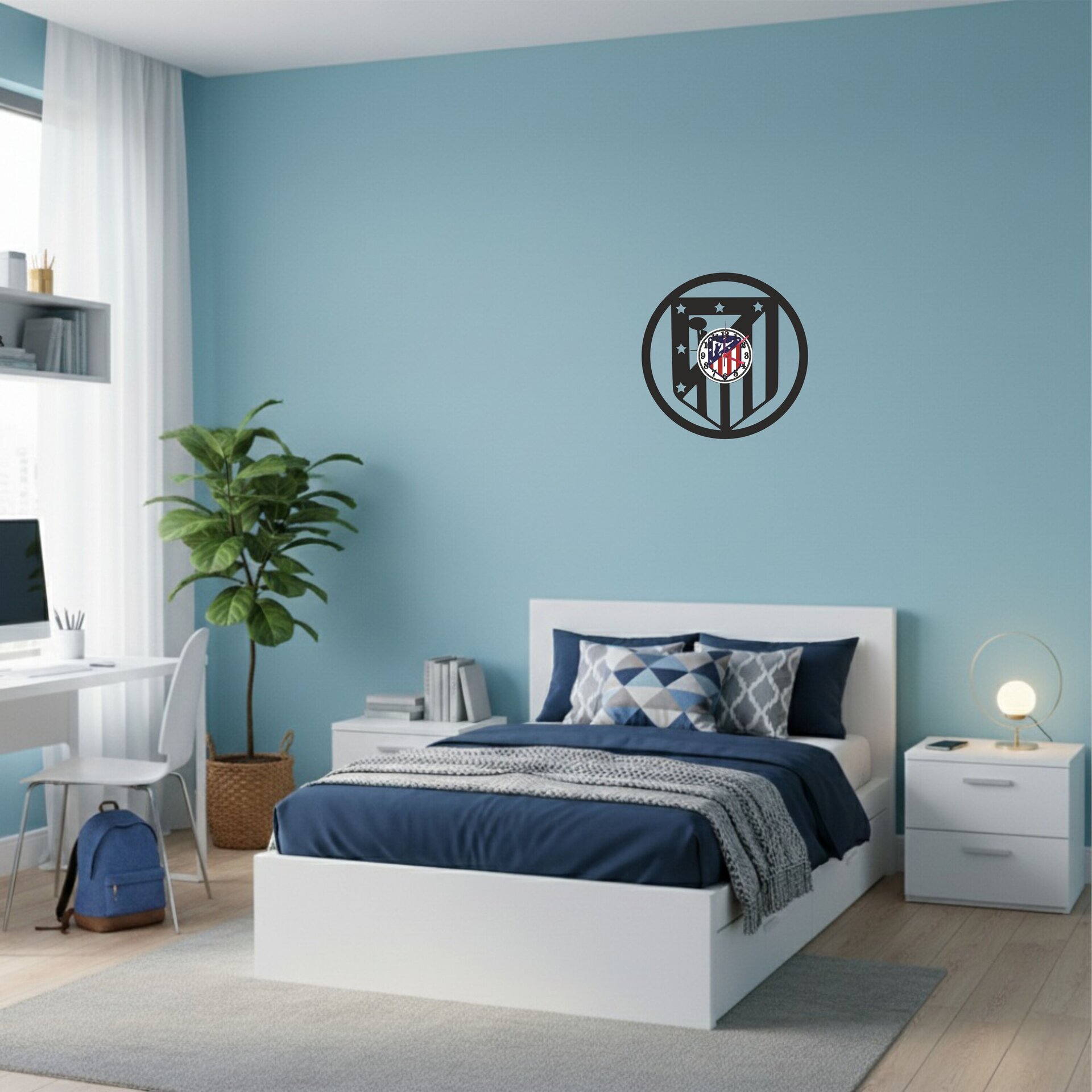 Reloj de metraquilato de fabricación artesanal. Equipo futbol At. de Madrid - 2