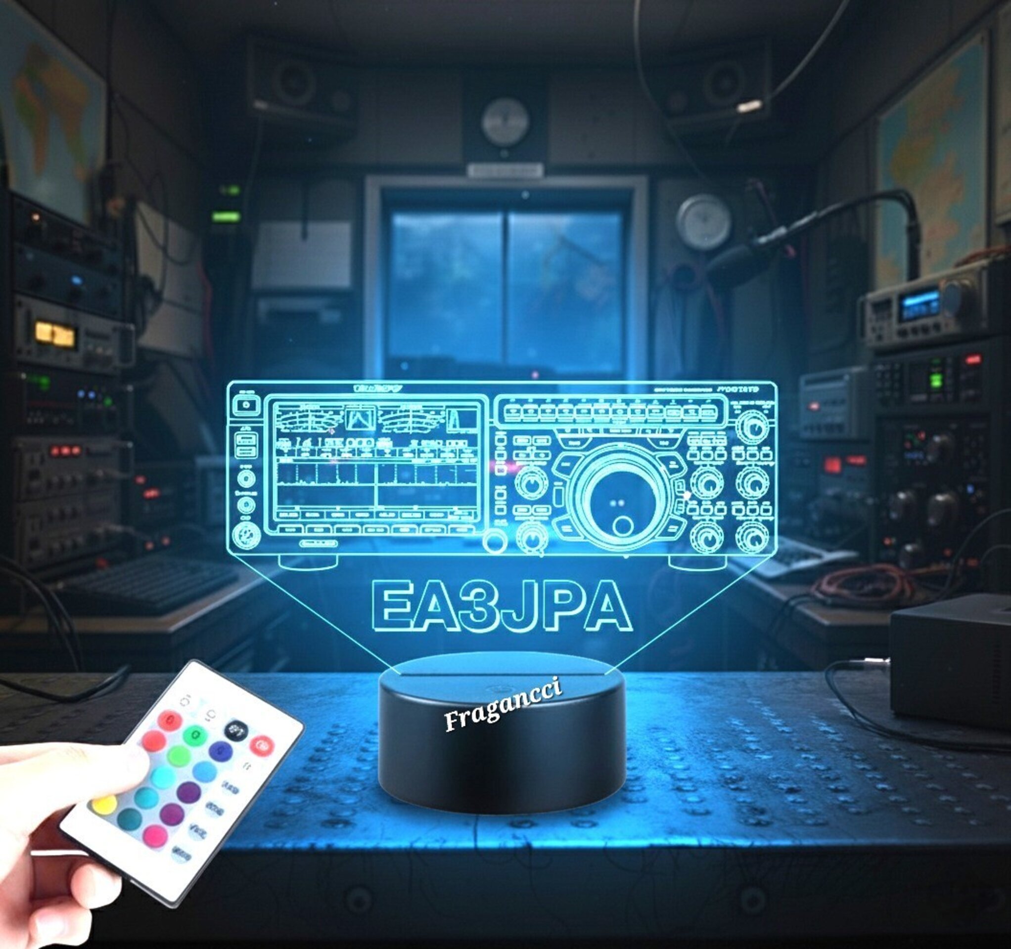 Lampara led Emisora radioaficionado YAESU FTDX 101D personalizada + indicativo - 3