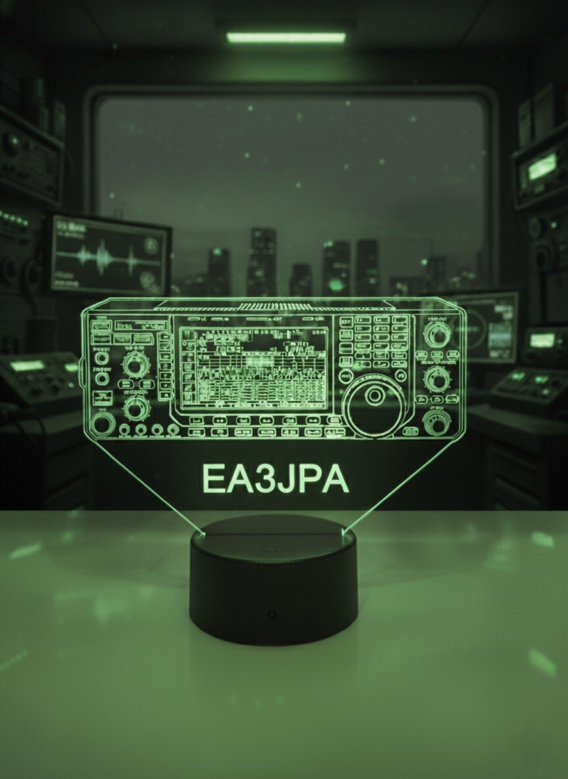 Lampara led 3d Emisora radioaficionado ICOM IC 7600 personalizada con indicativo - 5