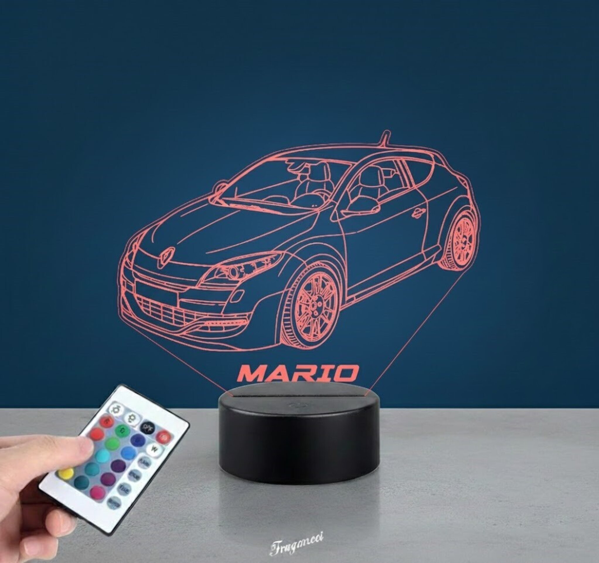 Lampara led 3D coche deportivo Renault Megane Mrs3. Personalizable - 6