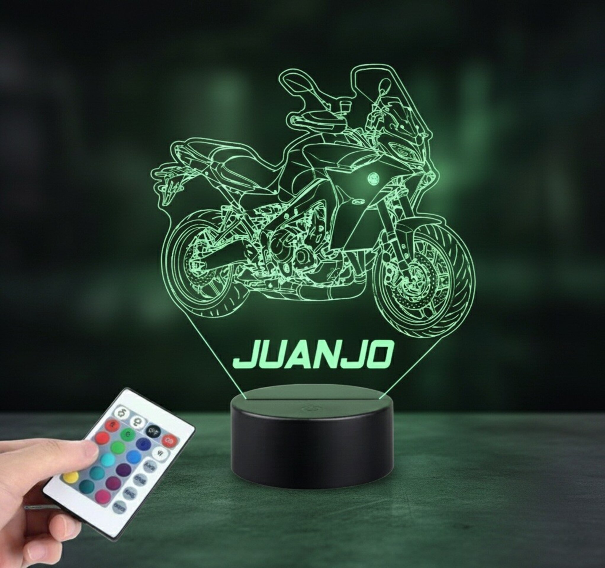 Lampara led 3d Moto Yamaha Tracer 9. año 2021. personalizable, sobremesa - 4