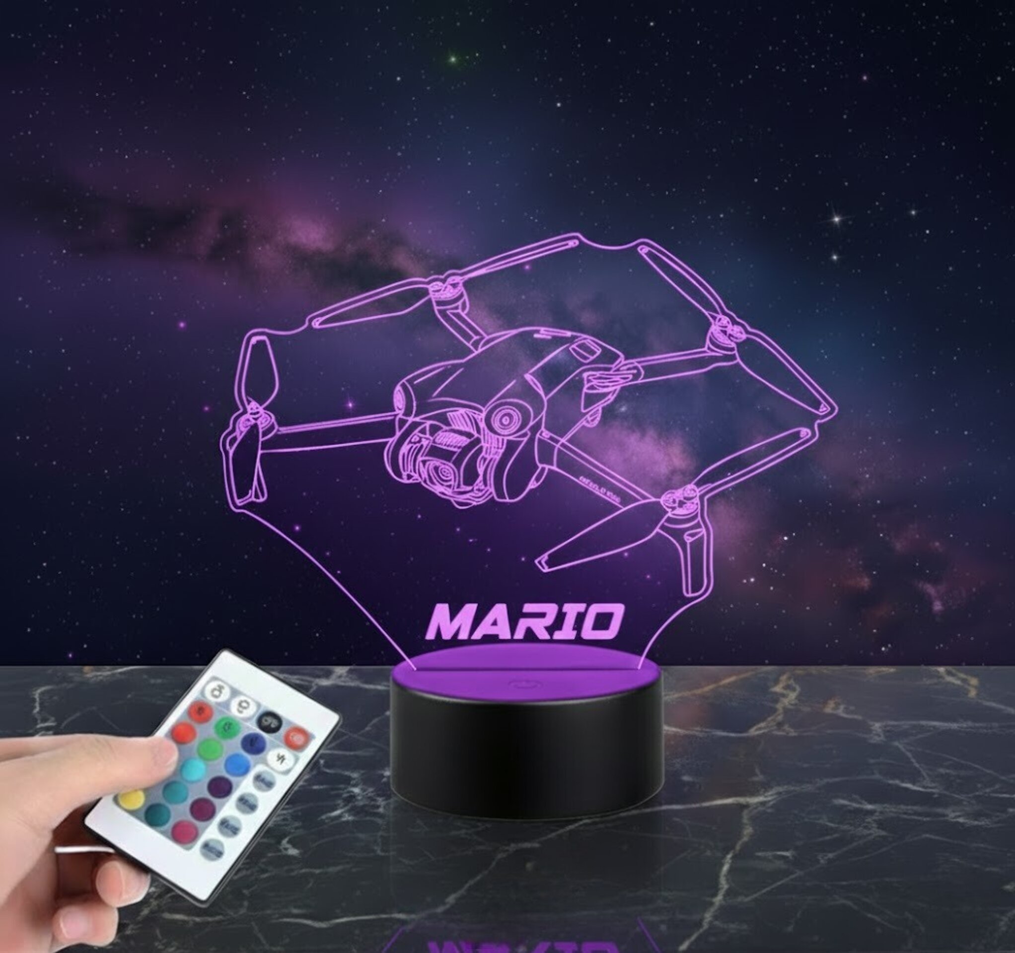 Lámpara LED 3D Dron DJI Mini 4 Pro Personalizable - 3