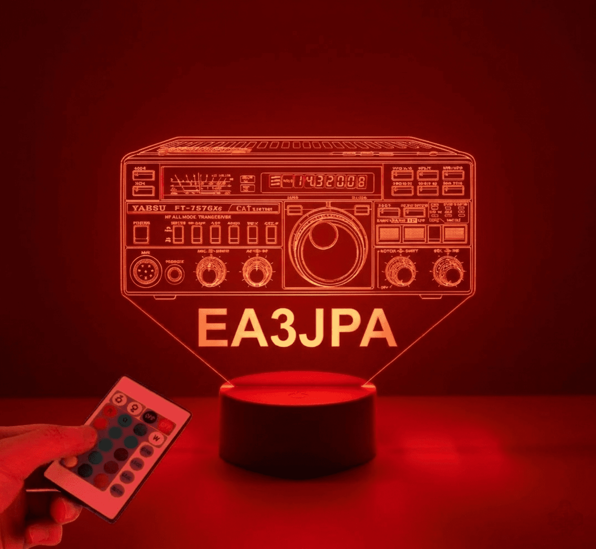 Lampara led Emisora YAESU FT 757 GX II, personalizada + indicativo - 3