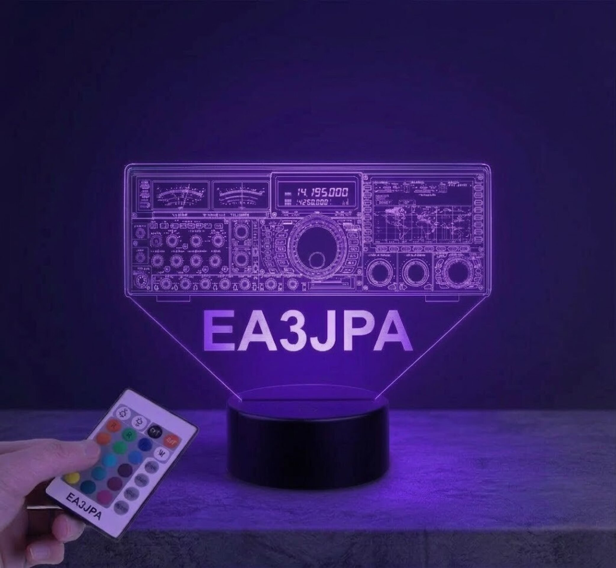 Lampara led Emisora radioaficionado YAESU FT 9000D, personalizada + indicativo - 3