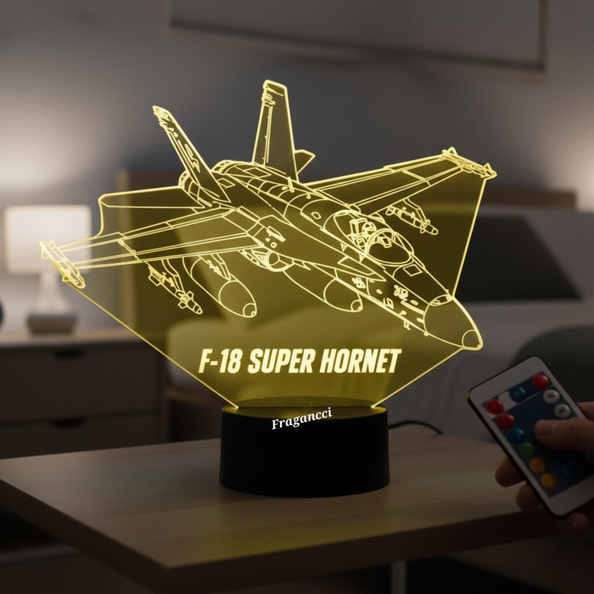 Lampara led 3d Avion combate F-18 Super Hornet personalizada con nombre - 4