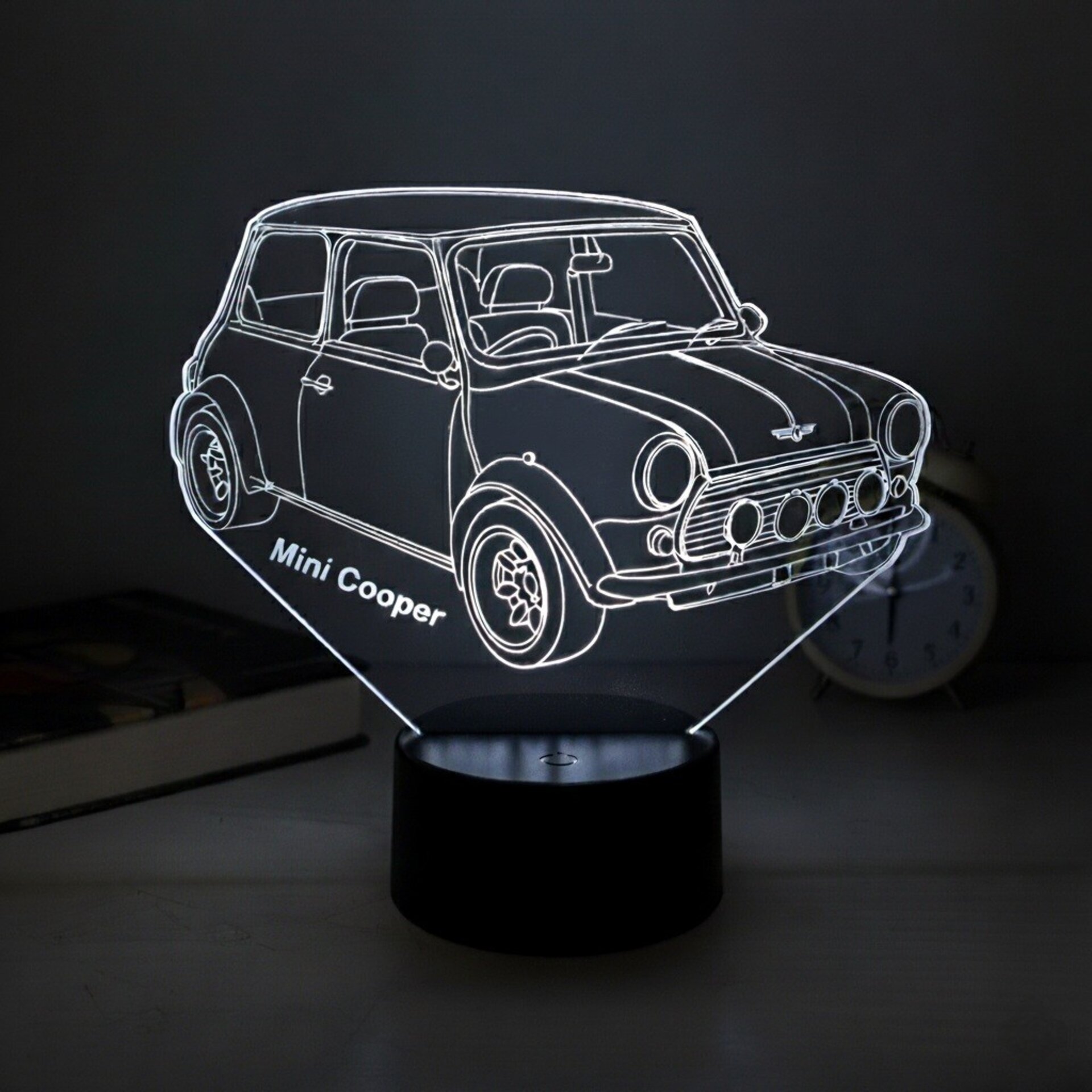 Lampara led 3D coche clasico Mini cooper. Personalizable - 7