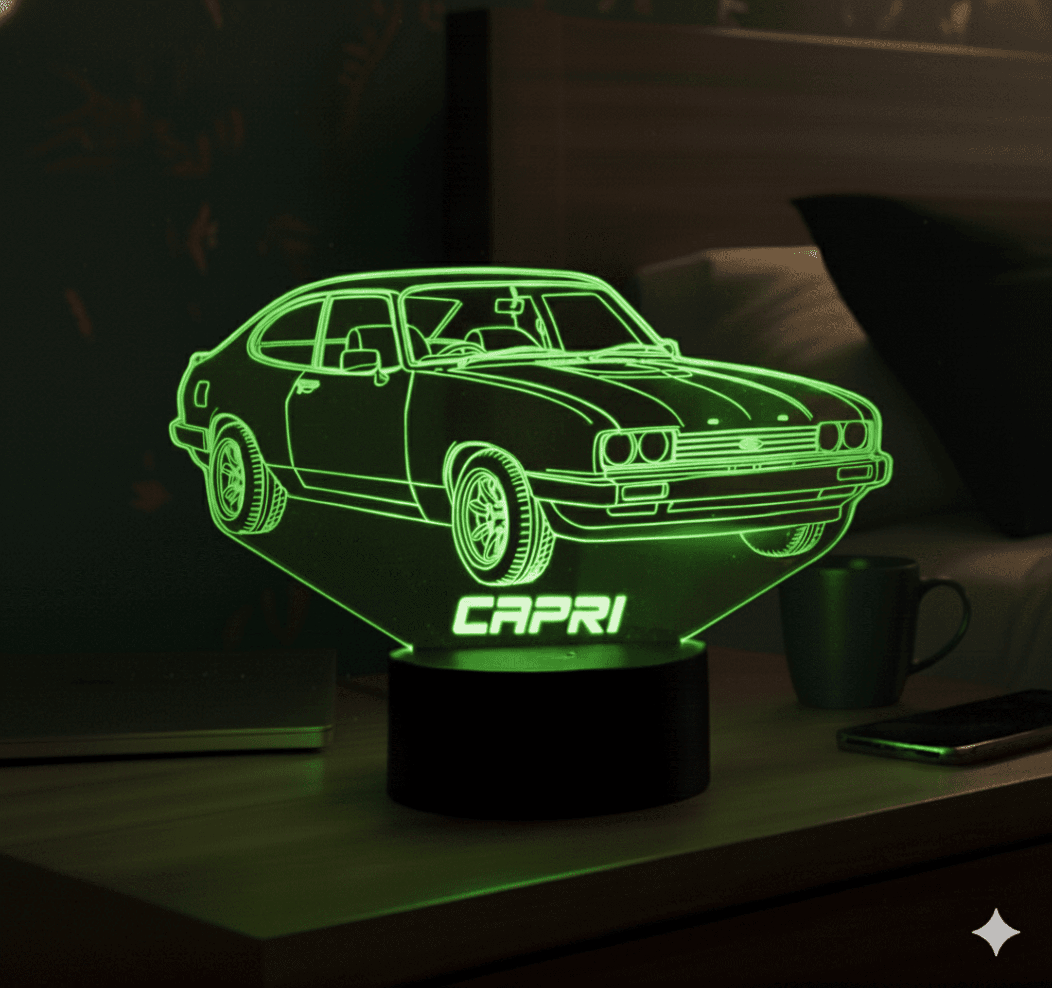 Lampara led 3D coche Ford Capri. Personalizable - 6