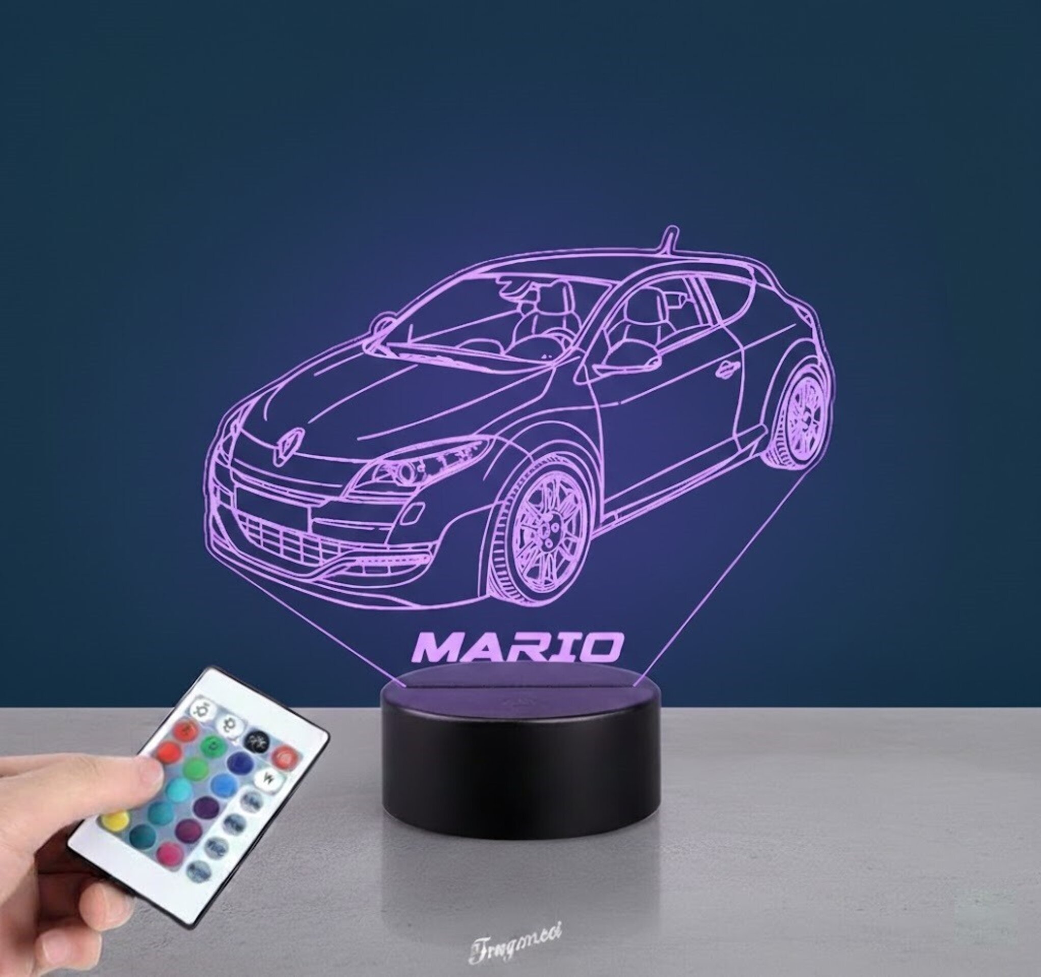 Lampara led 3D coche deportivo Renault Megane Mrs3. Personalizable - 5