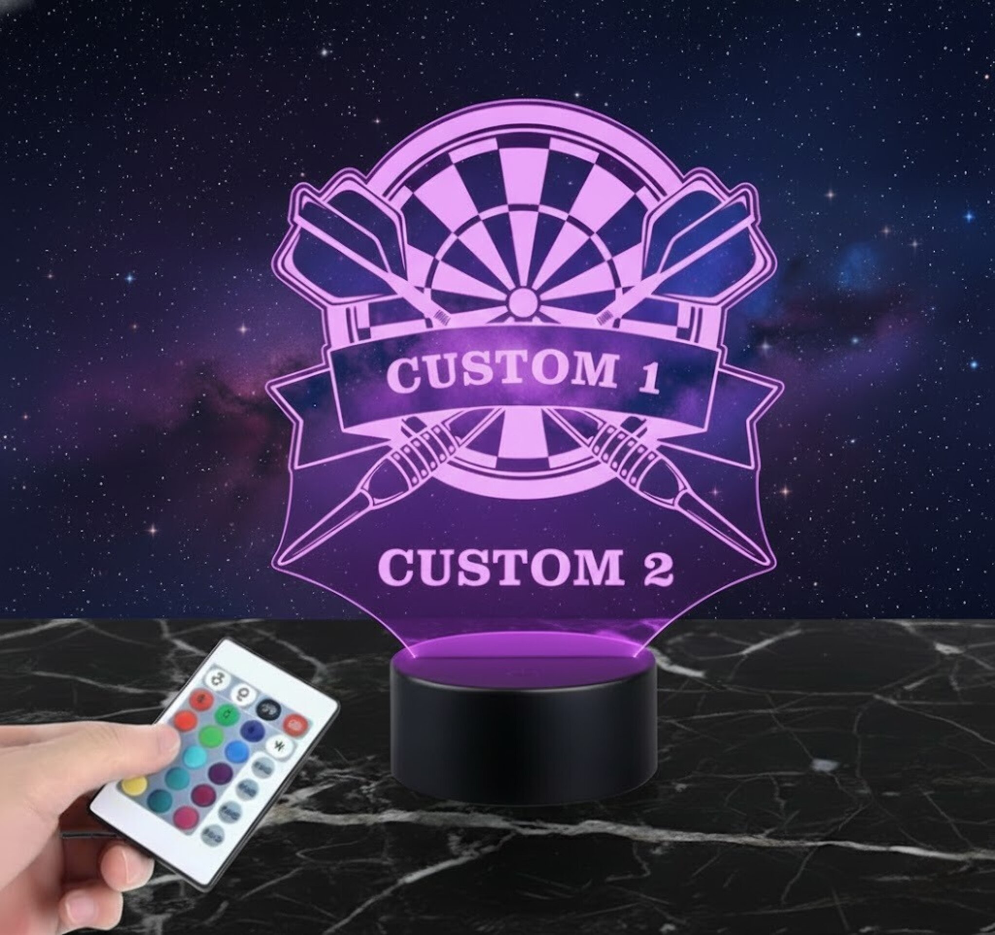 Lámpara LED 3D Diana de dardos para club o fans Personalizable - 5