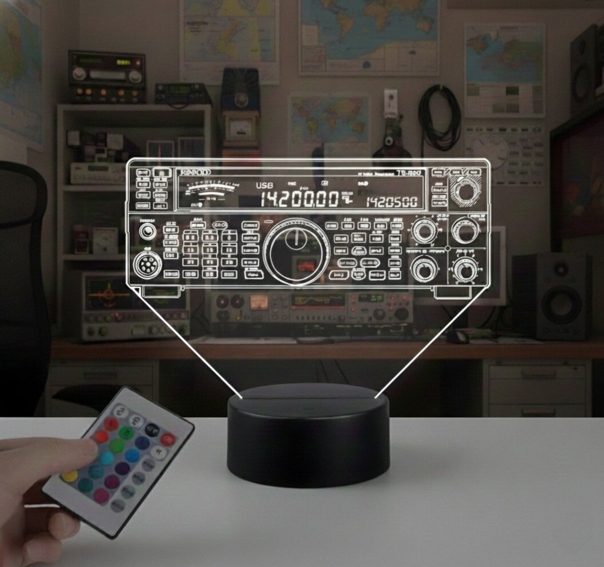 Lampara led Emisora radioaficionado KENWOOD TS-590 personalizada + indicativo - 6