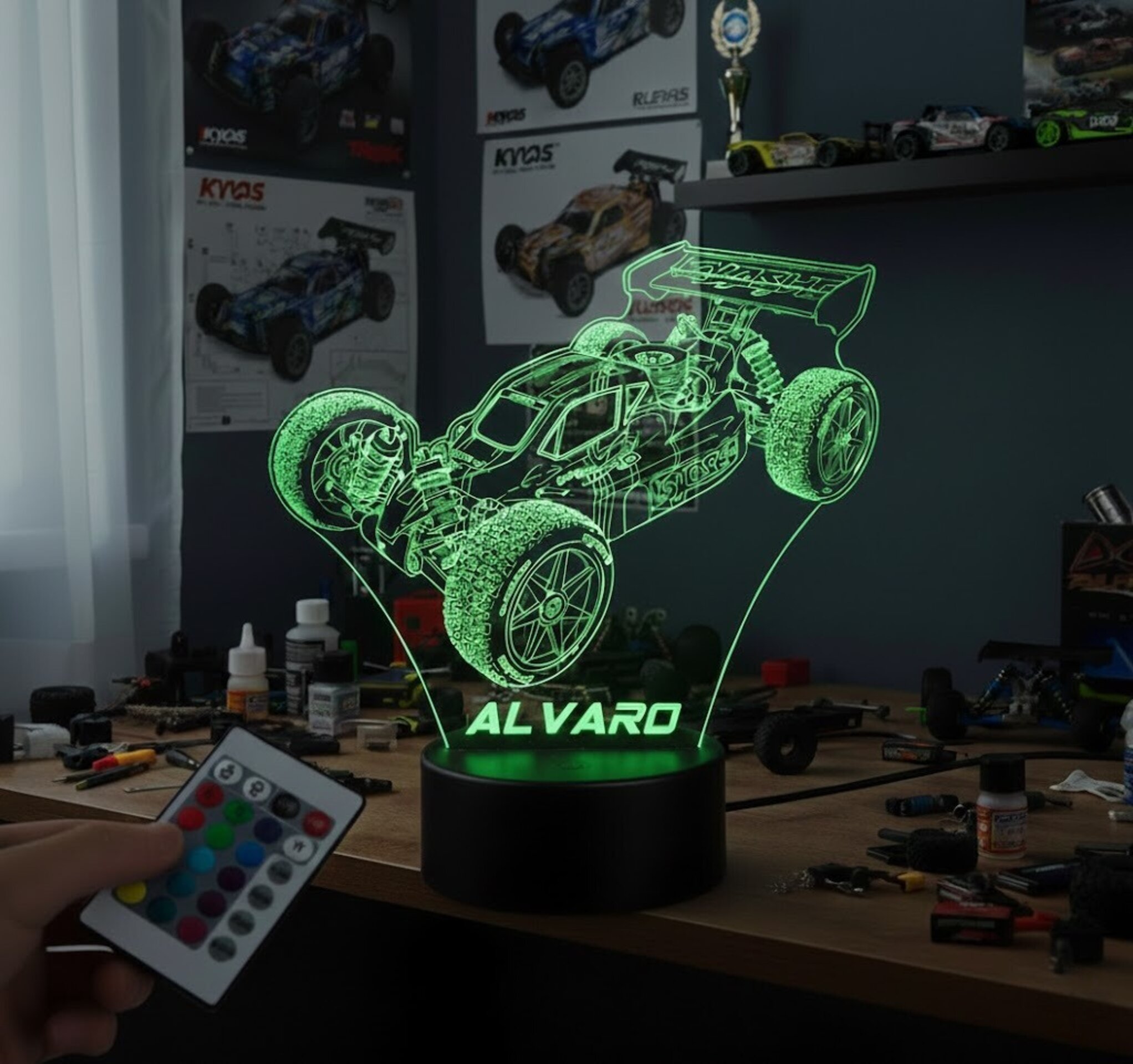 Lámpara LED 3D Kyosho Inferno MP10 - Luz Buggy RC 1/8 Personalizable - 3