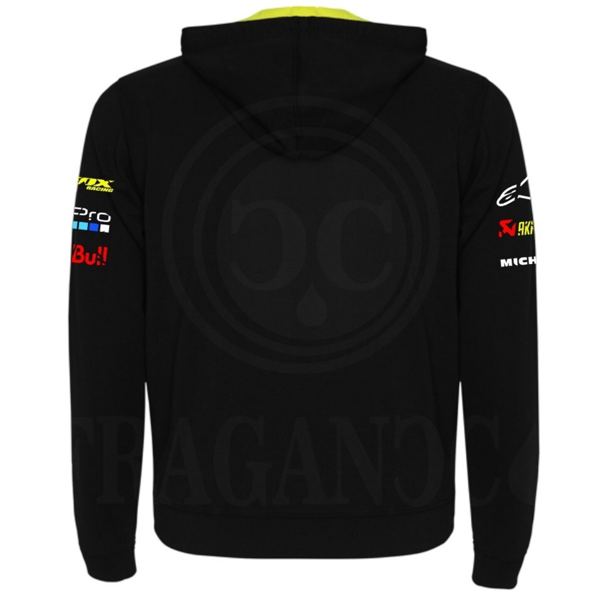 Sudadera con cremallera unisex con logos personalizados del mundo motor. Mod. GS - 2