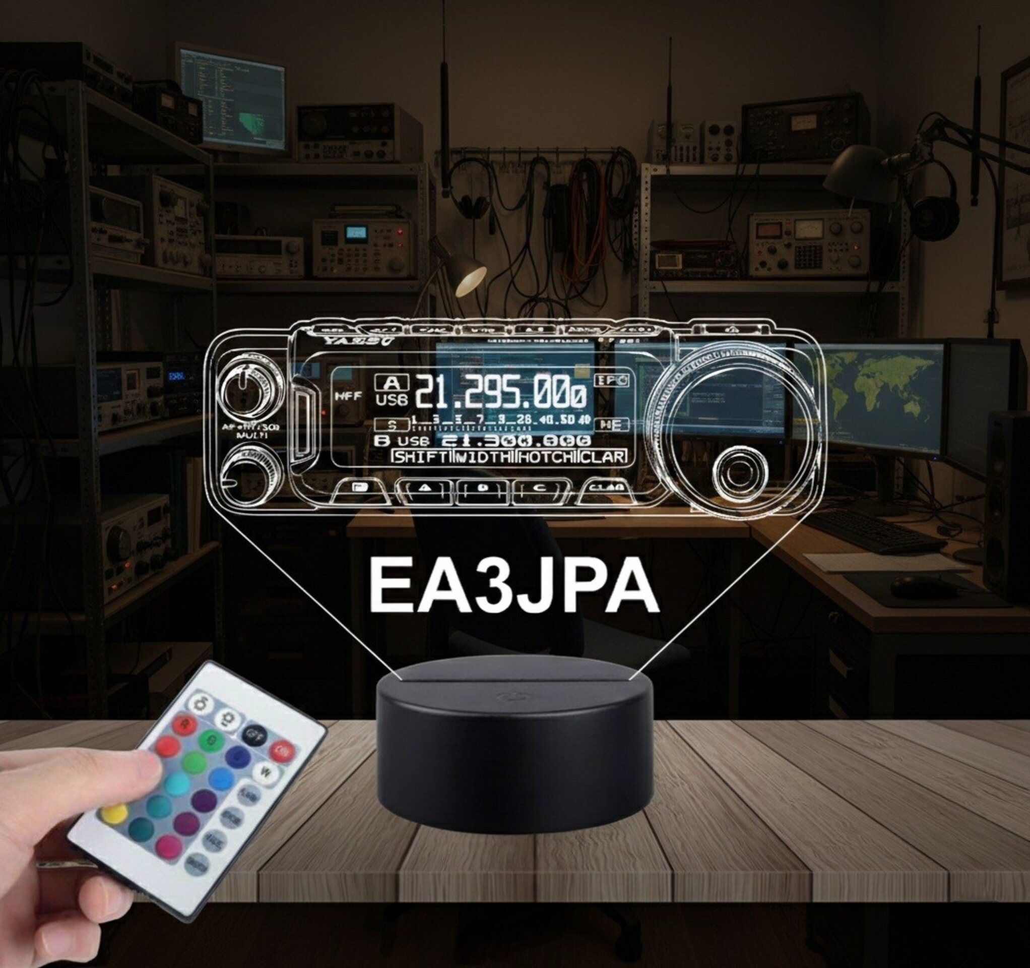 Lampara led Emisora radioaficionado YAESU FT 891 personalizada + indicativo - 6