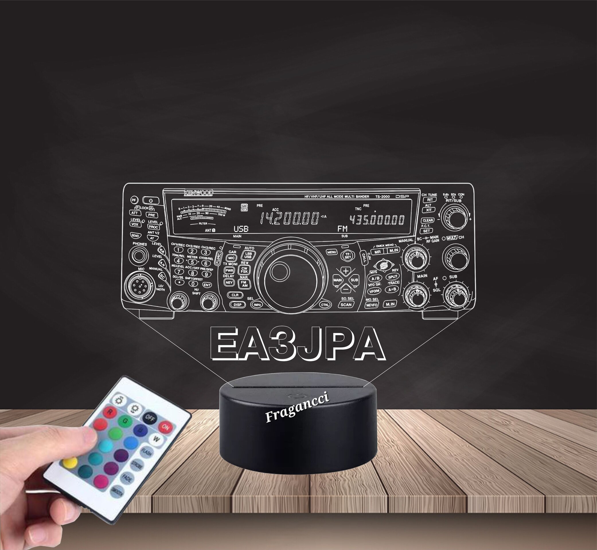 Lampara led Emisora radioaficionado KENWOOD TS-2000 personalizada + indicativo - 8