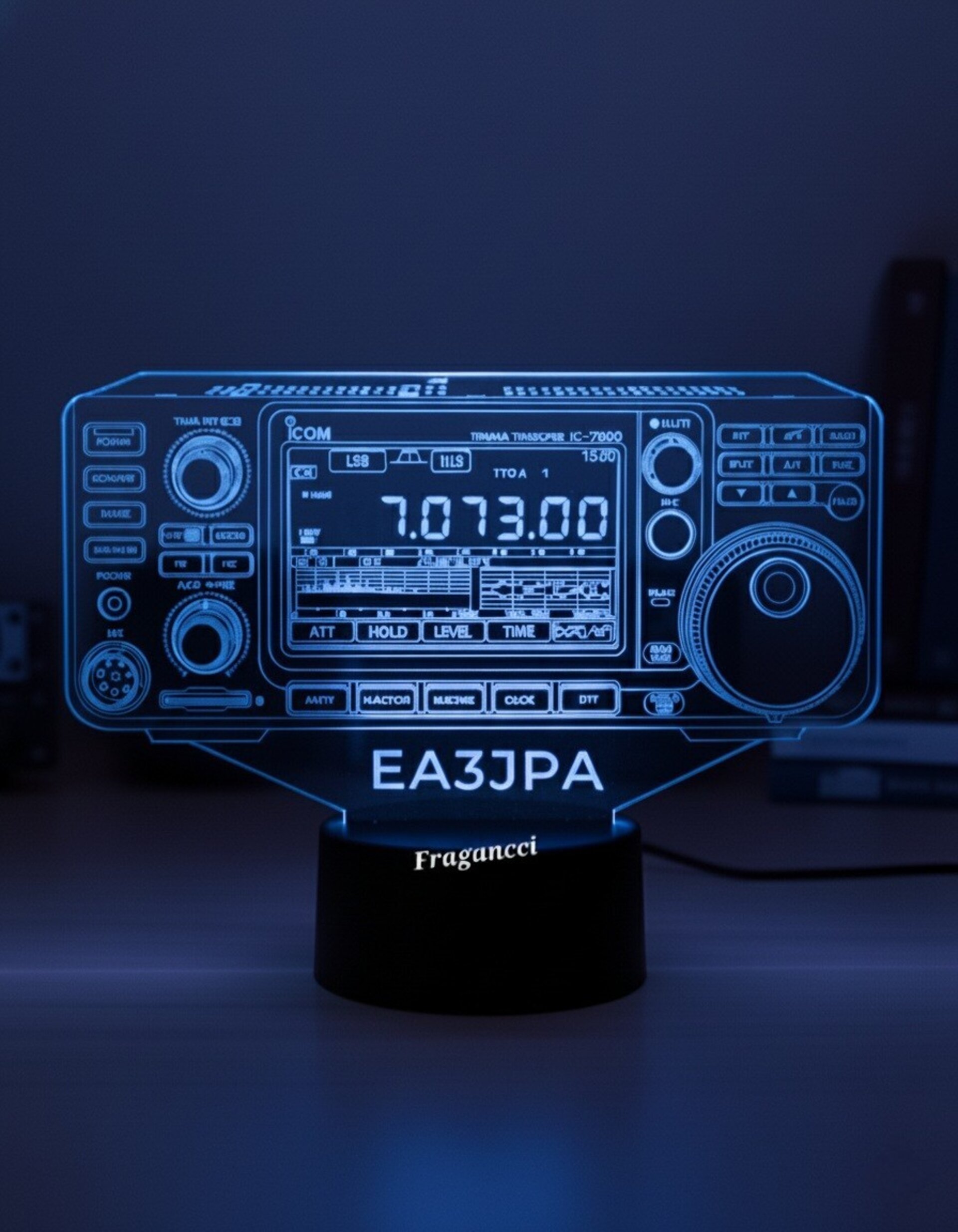 Lampara led 3d Emisora radioaficionado ICOM IC 7300 personalizada con indicativo - 2