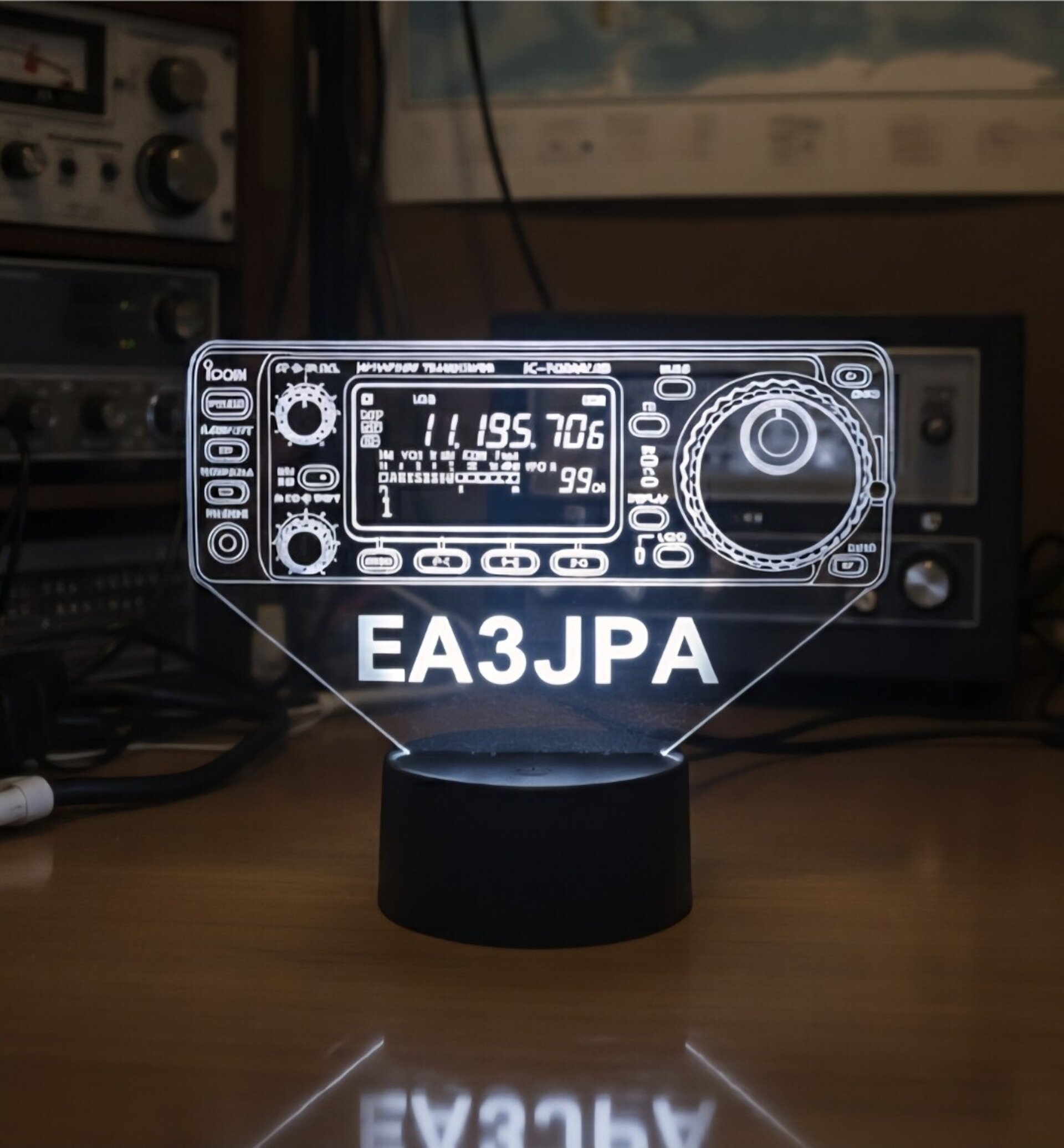 Lampara led Emisora radioaficionado ICOM 706 mk2g personalizada con indicativo - 6