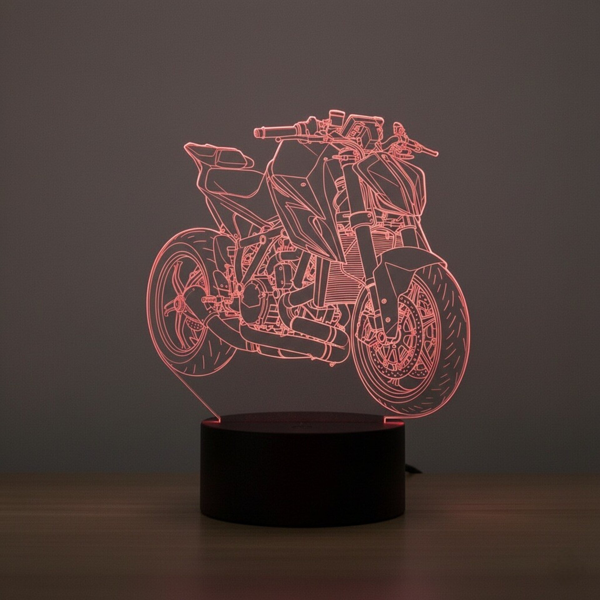 Lampara led 3d Moto Ktm Super Duke 1290. año 2025. personalizable, sobremesa - 4
