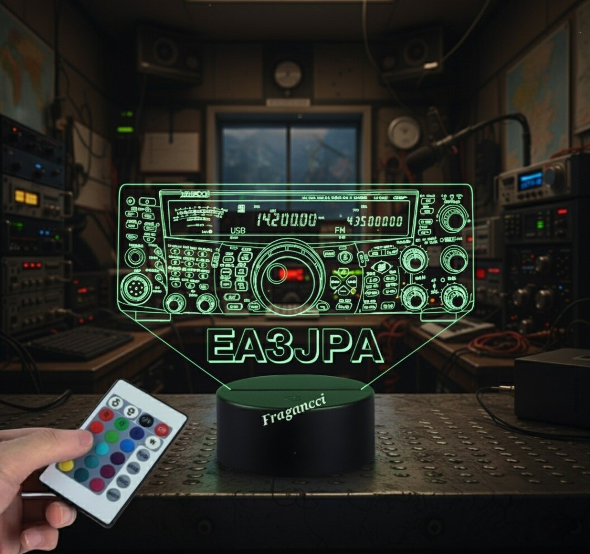 Lampara led Emisora radioaficionado KENWOOD TS-2000 personalizada + indicativo - 2