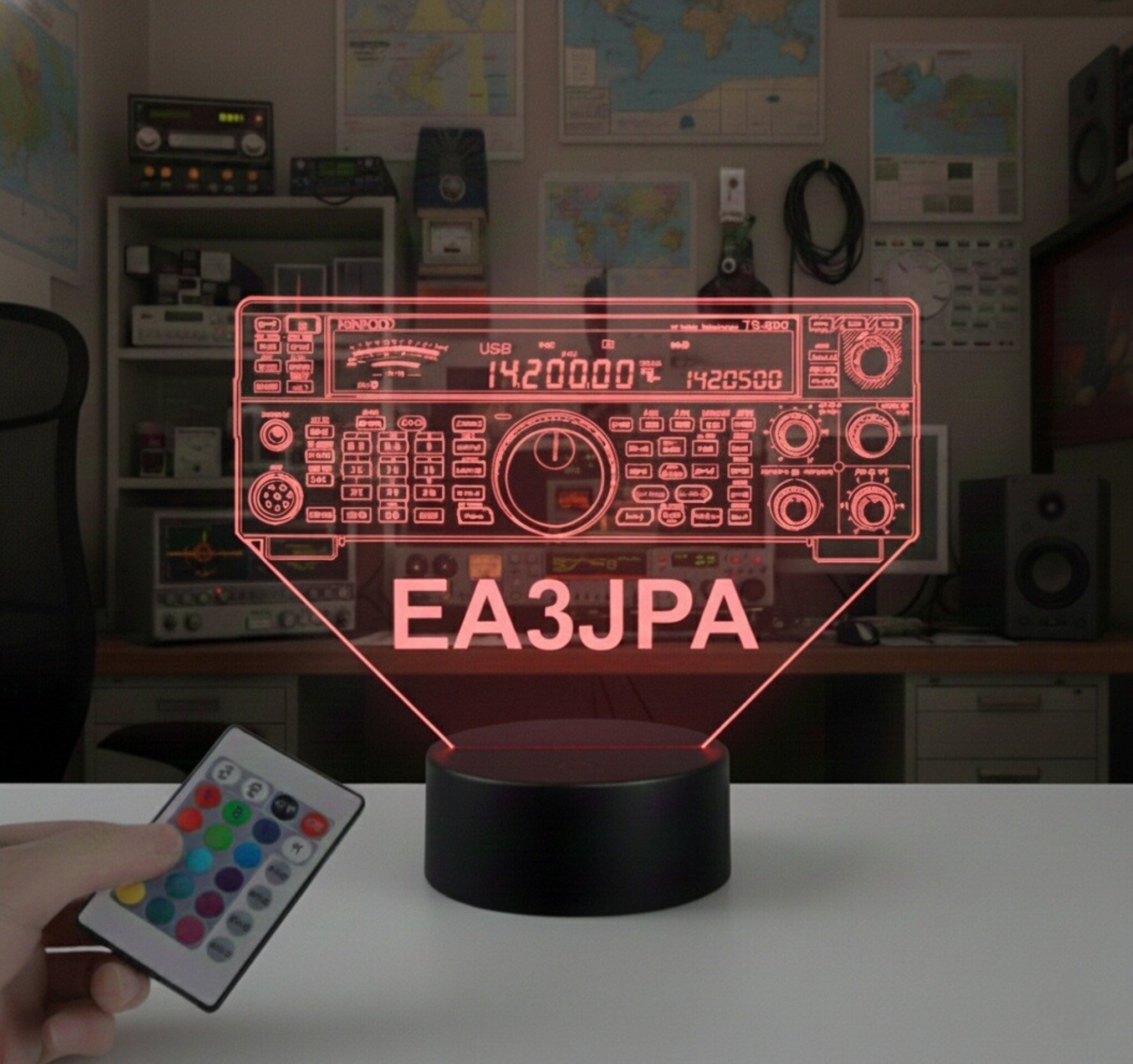 Lampara led Emisora radioaficionado KENWOOD TS-590 personalizada + indicativo - 4