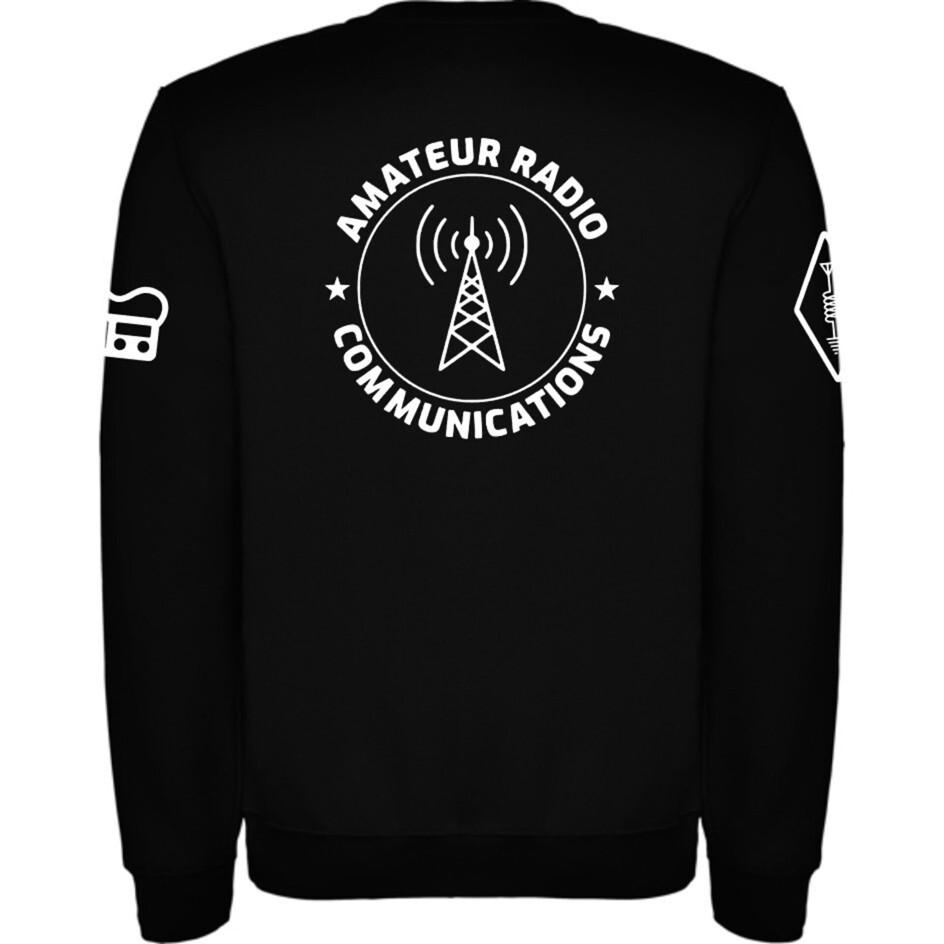 Sudadera negra unisex personalizada con indicativo para radioaficionado. QRZ - 7