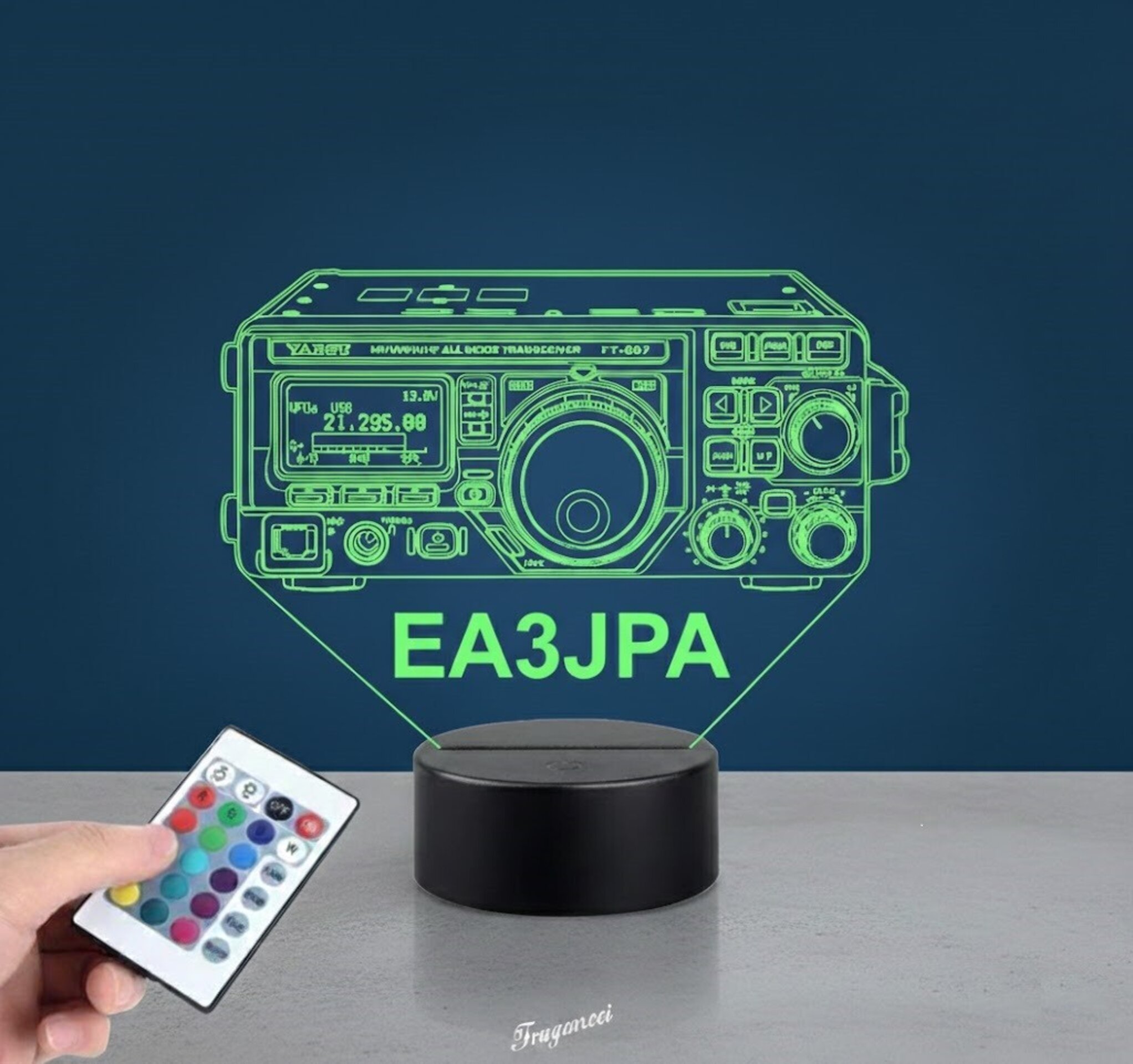 Lampara led Emisora radioaficionado YAESU FT 897, personalizada + indicativo - 6