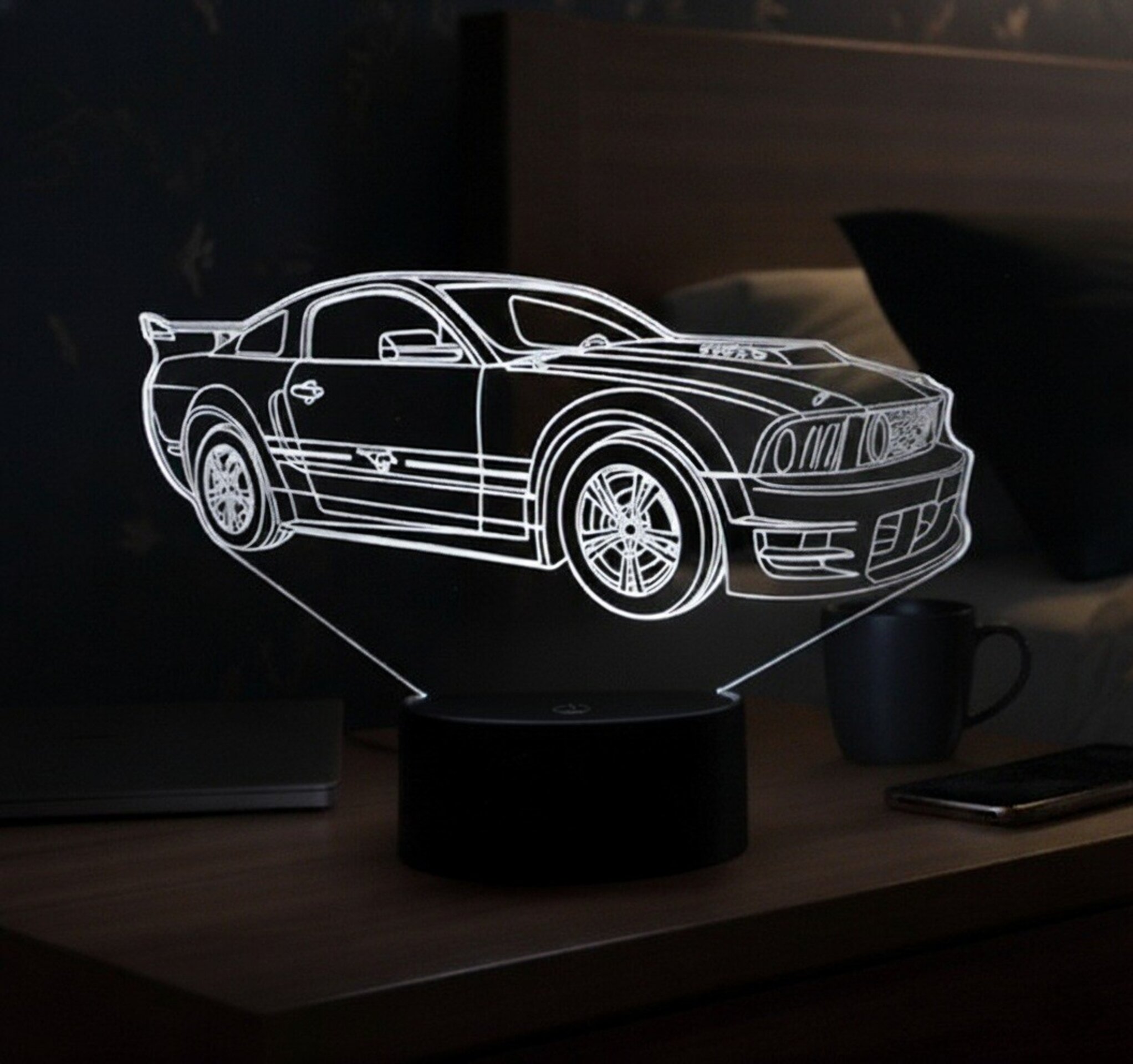 Lampara led 3D coche Ford Mustang V. Personalizable - 7