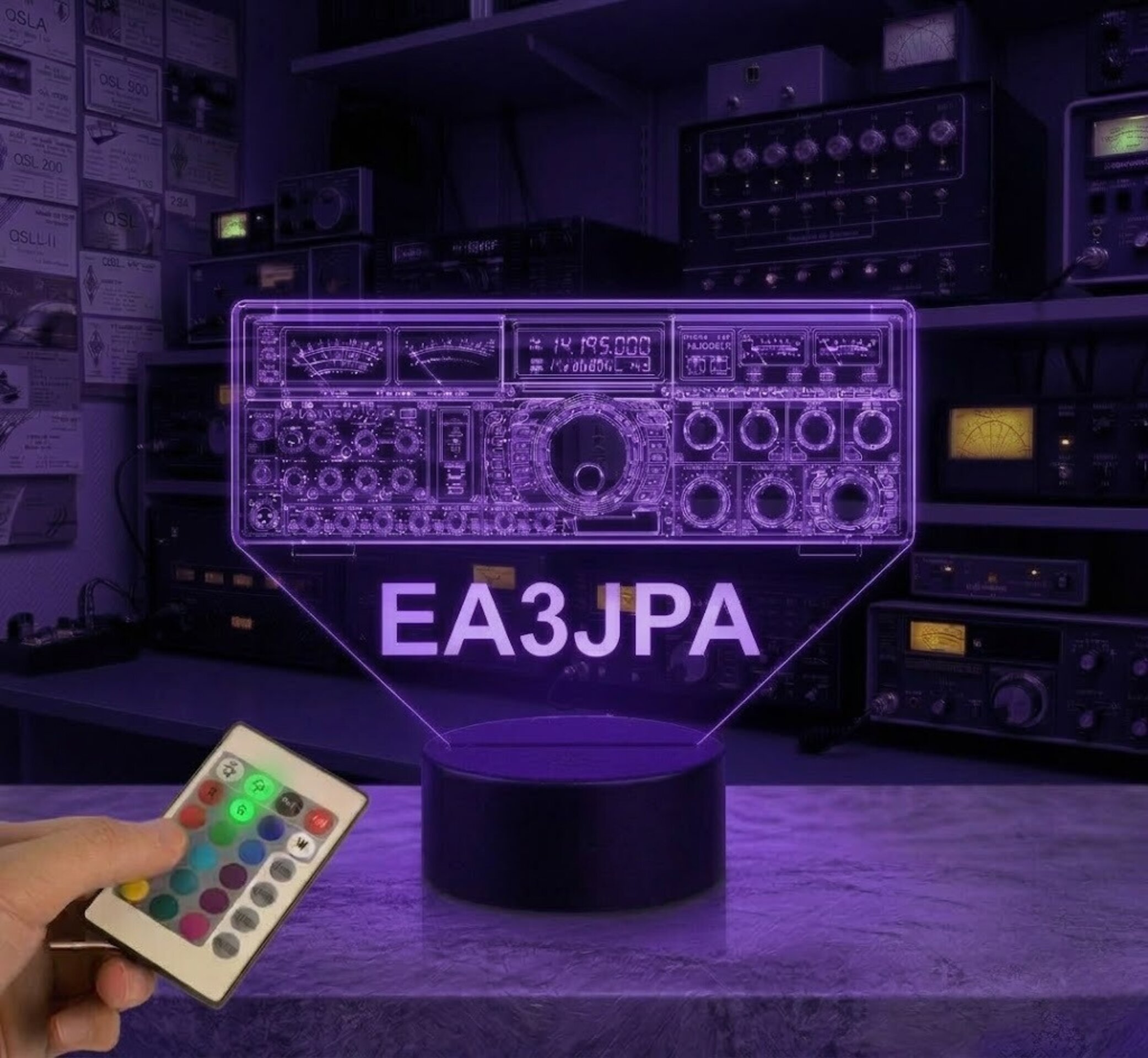 Lampara led Emisora radioaficionado YAESU FT 9000MP, personalizada + indicativo - 6