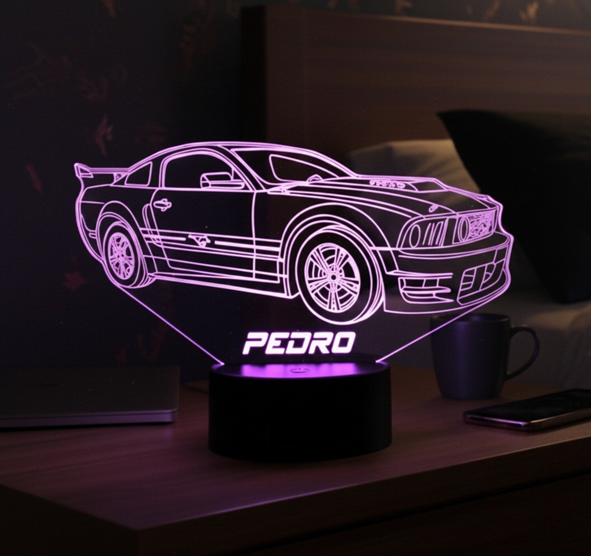 Lampara led 3D coche Ford Mustang V. Personalizable - 5