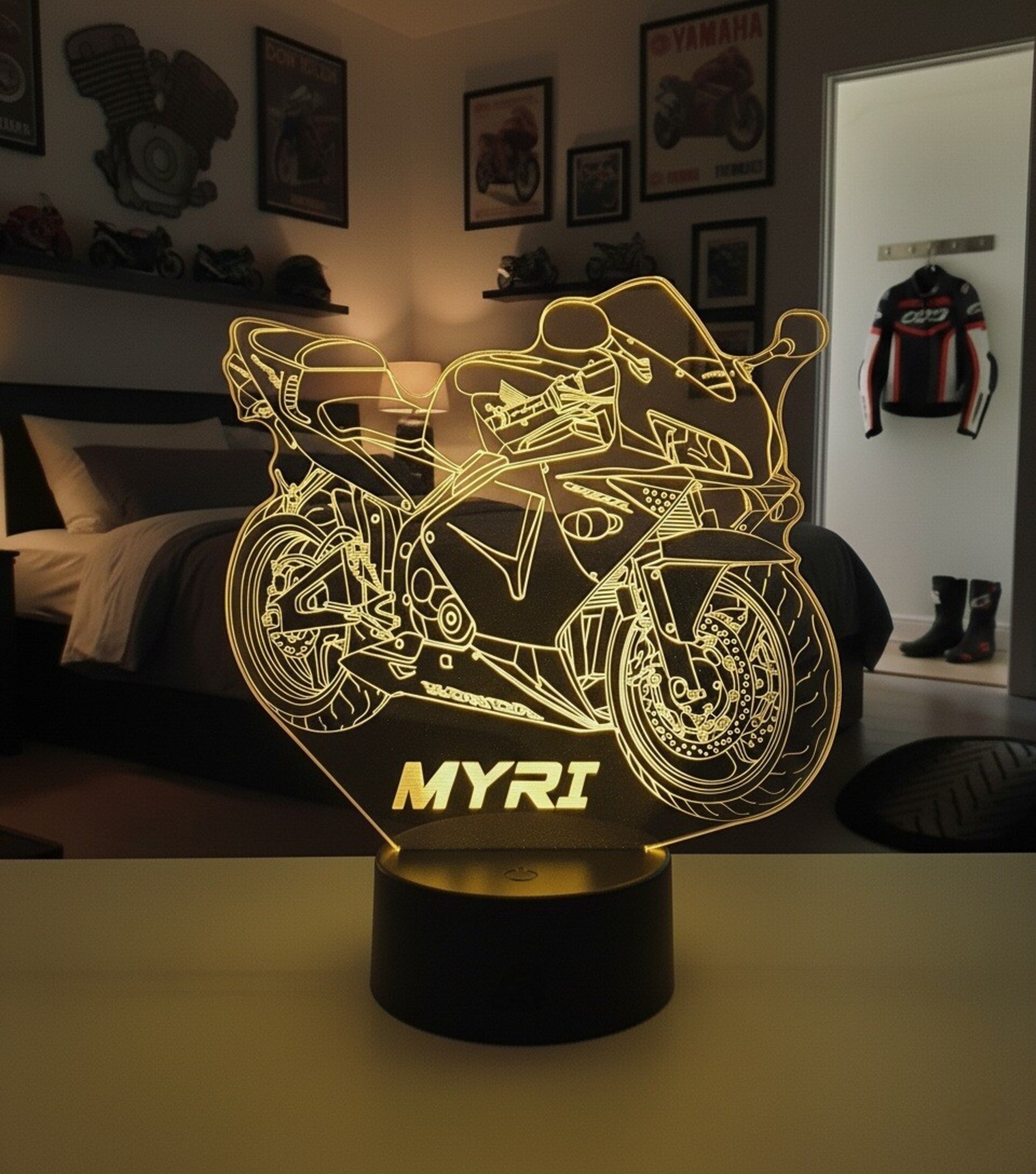 Lampara led 3d Moto Honda CBR 600 RR año 2004. personalizable, sobremesa - 8