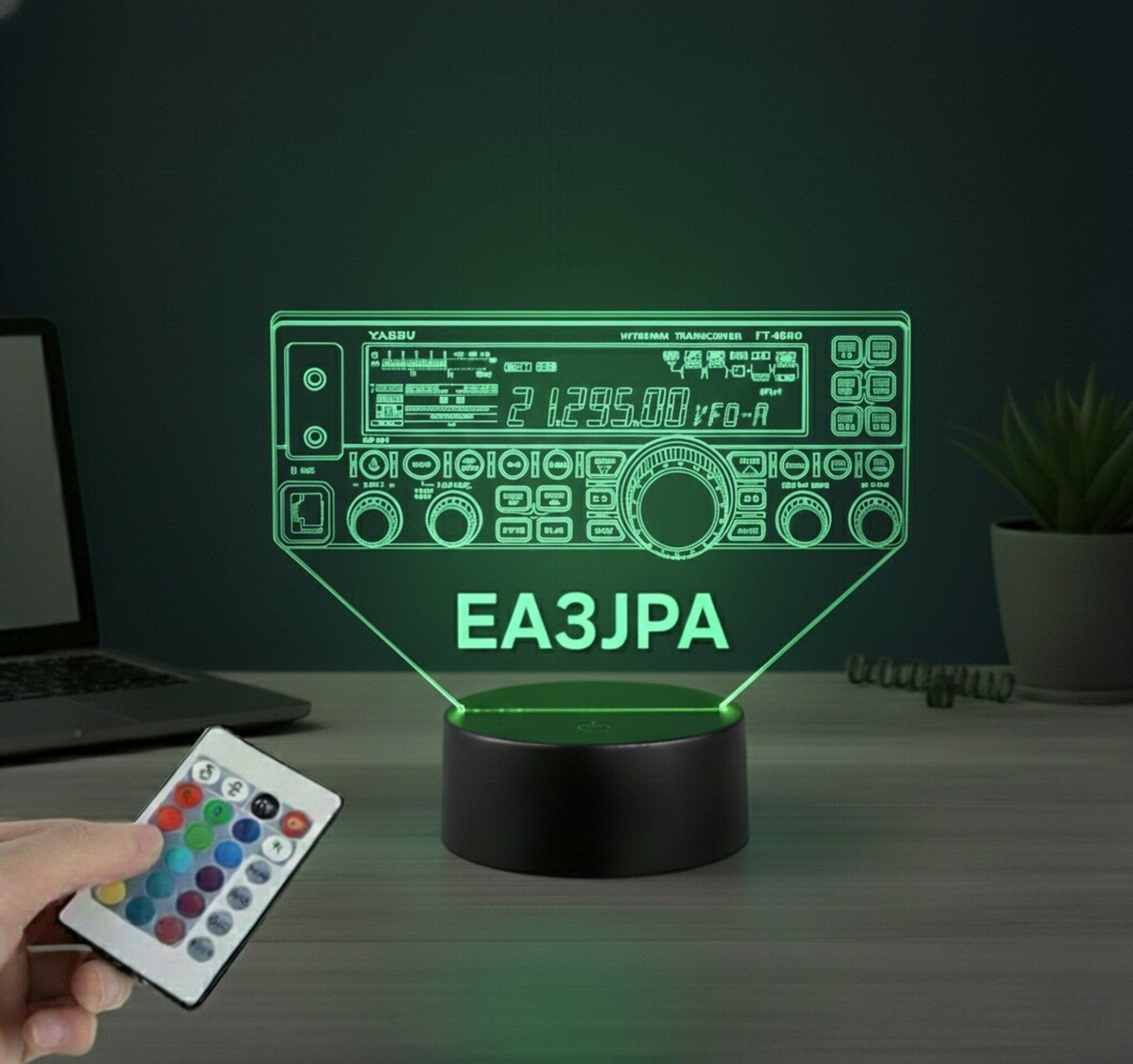 Lampara led Emisora radioaficionado YAESU FT 450D personalizada + indicativo - 3