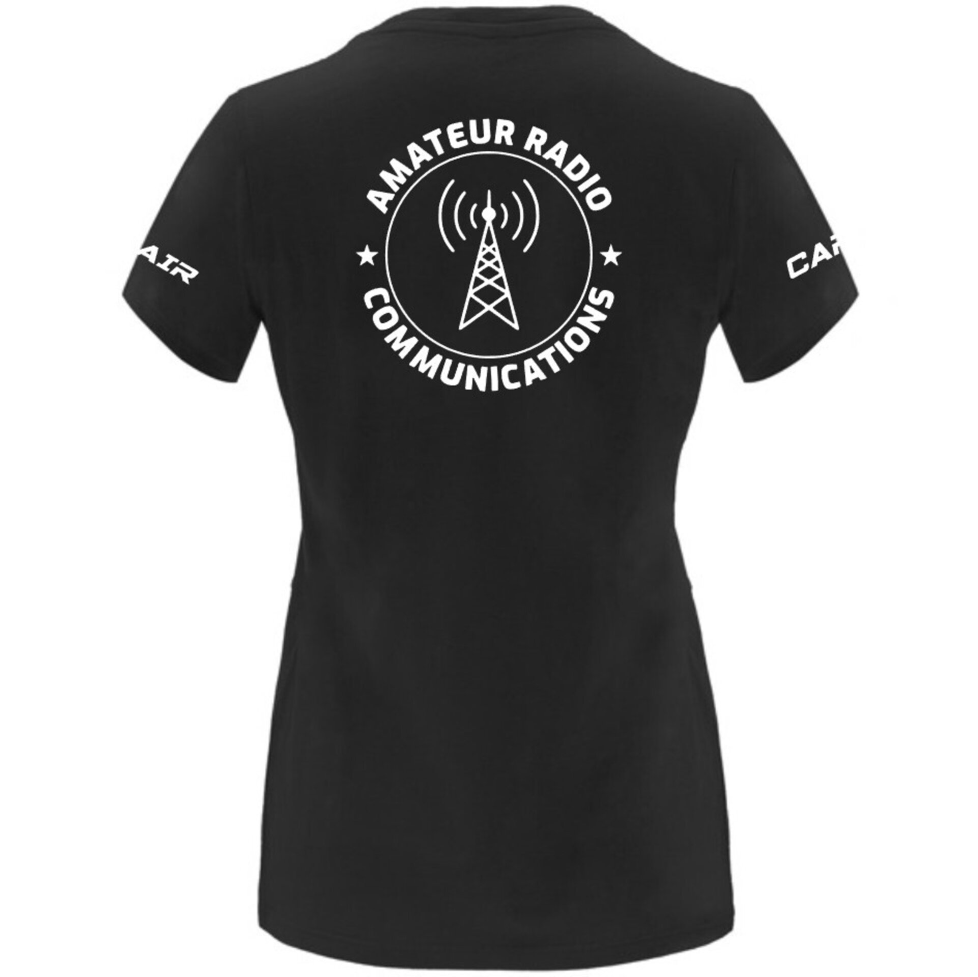 Camiseta negra para radioaficionado personalizada con indicativo. Emisoras QRZ - 6