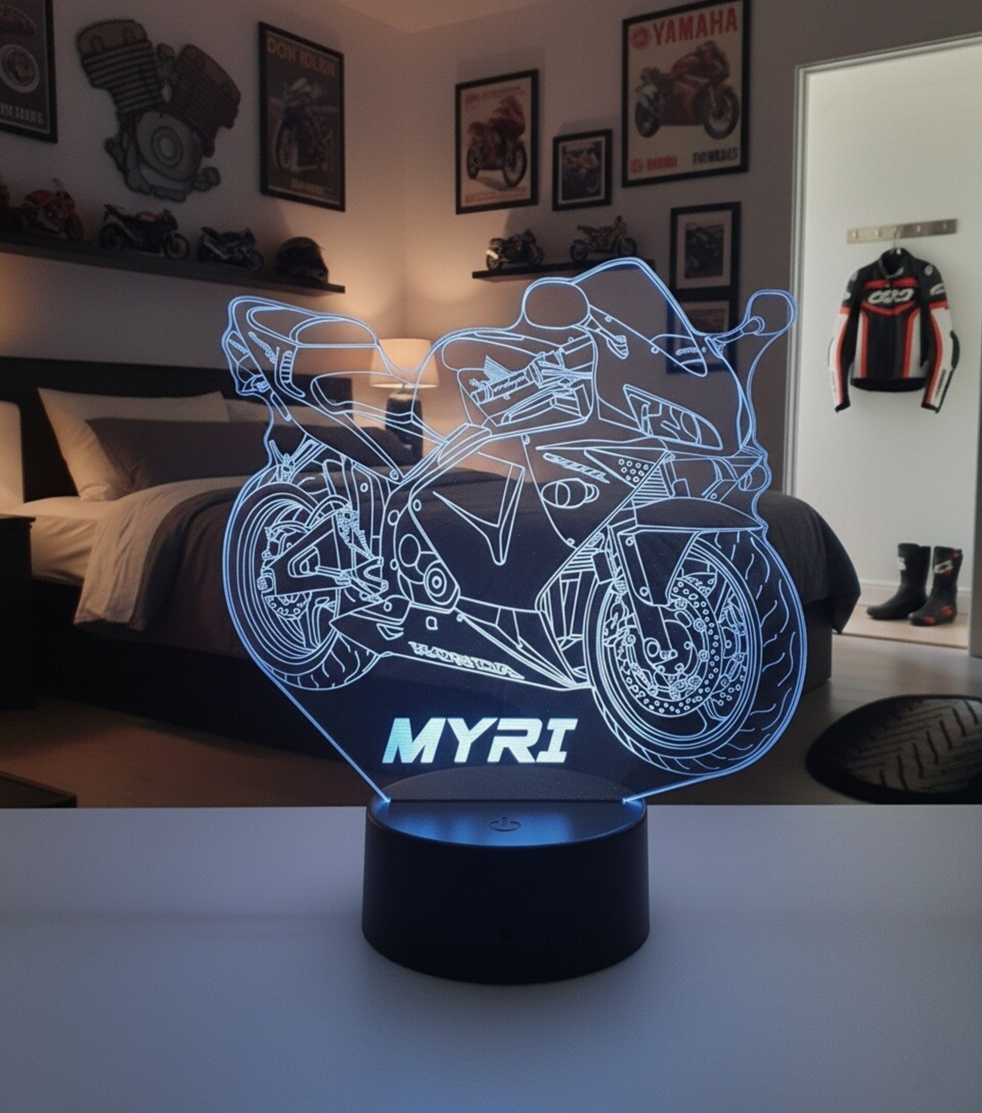 Lampara led 3d Moto Honda CBR 600 RR año 2004. personalizable, sobremesa - 6